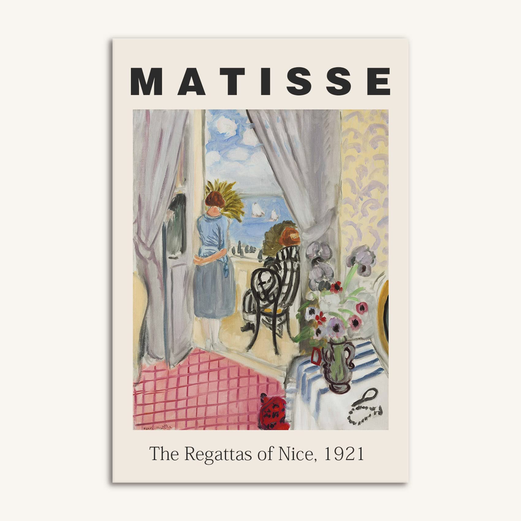 Gufro Canvas Print - The Regattas of Nice 16x24 Inch Unframed Wall Art Poster | Perfect for Living Room, Bathroom, Bedroom & Office Decor | Coastal Nautical Theme for Home & Workspace