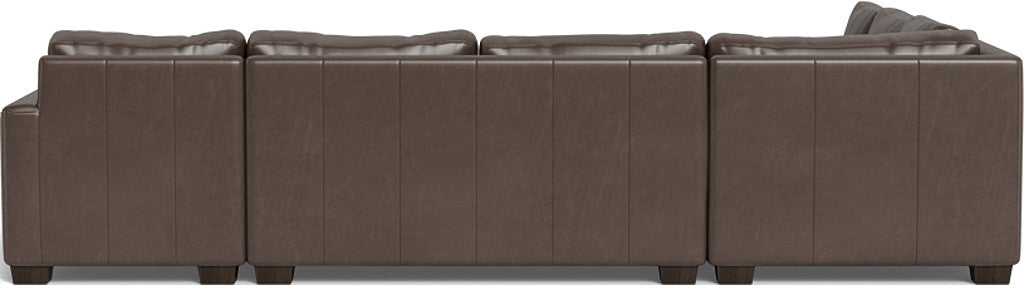 Track 141 Genuine Leather Corner Sectional Sofa with Right Chaise Lounge - Perfect for Living Room, Family Room & Home Theater Comfort