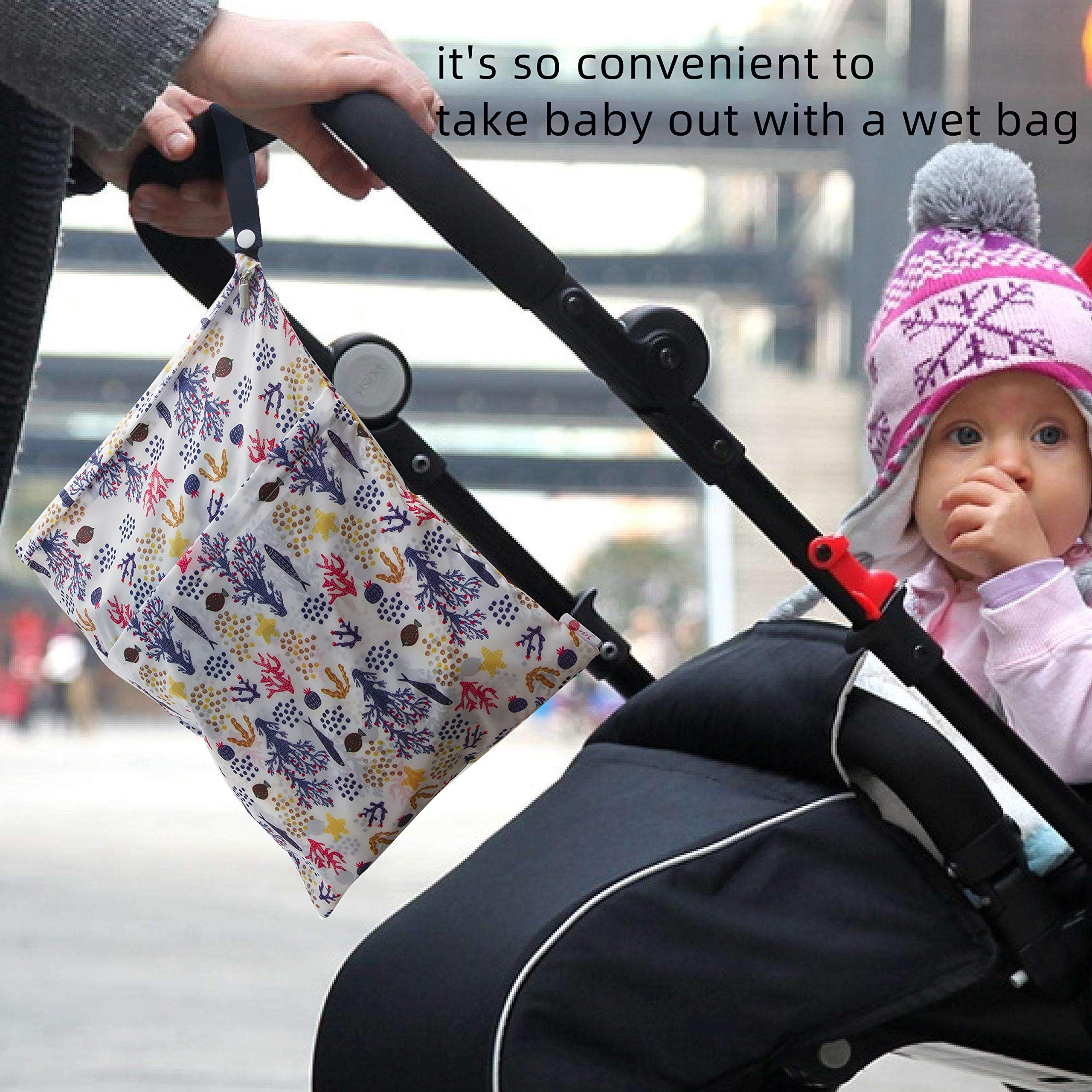 **Joyo Roy Waterproof Baby Wet Dry Bags - Reusable Diaper Bag for Swim, Beach & Travel - Ideal for Diapers, Clothes & Toiletries**
