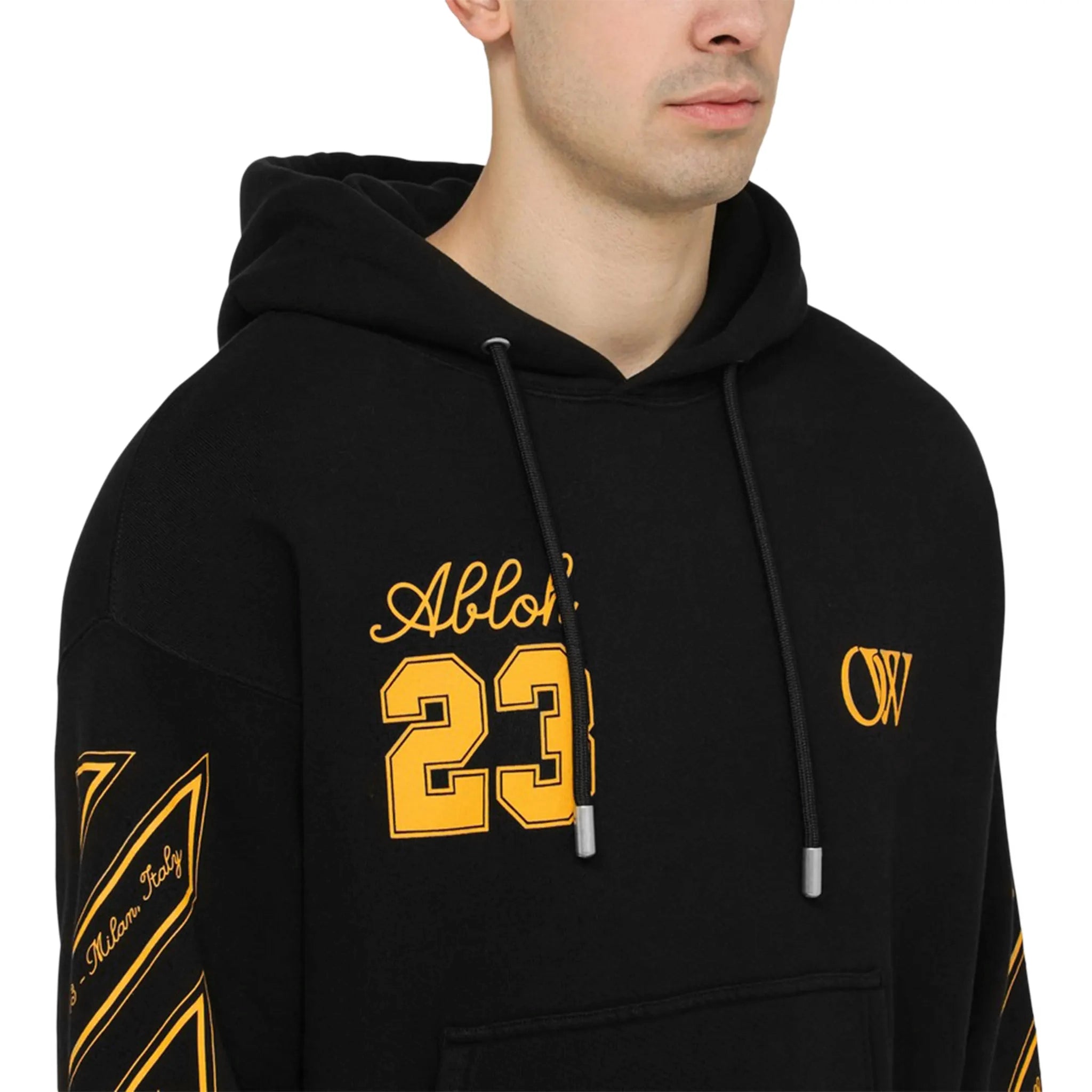 Off White OW 23 Skate Black Hoodie - Men's Streetwear Pullover Sweatshirt for Skateboarding & Urban Fashion | Perfect for Casual Wear & Street Style