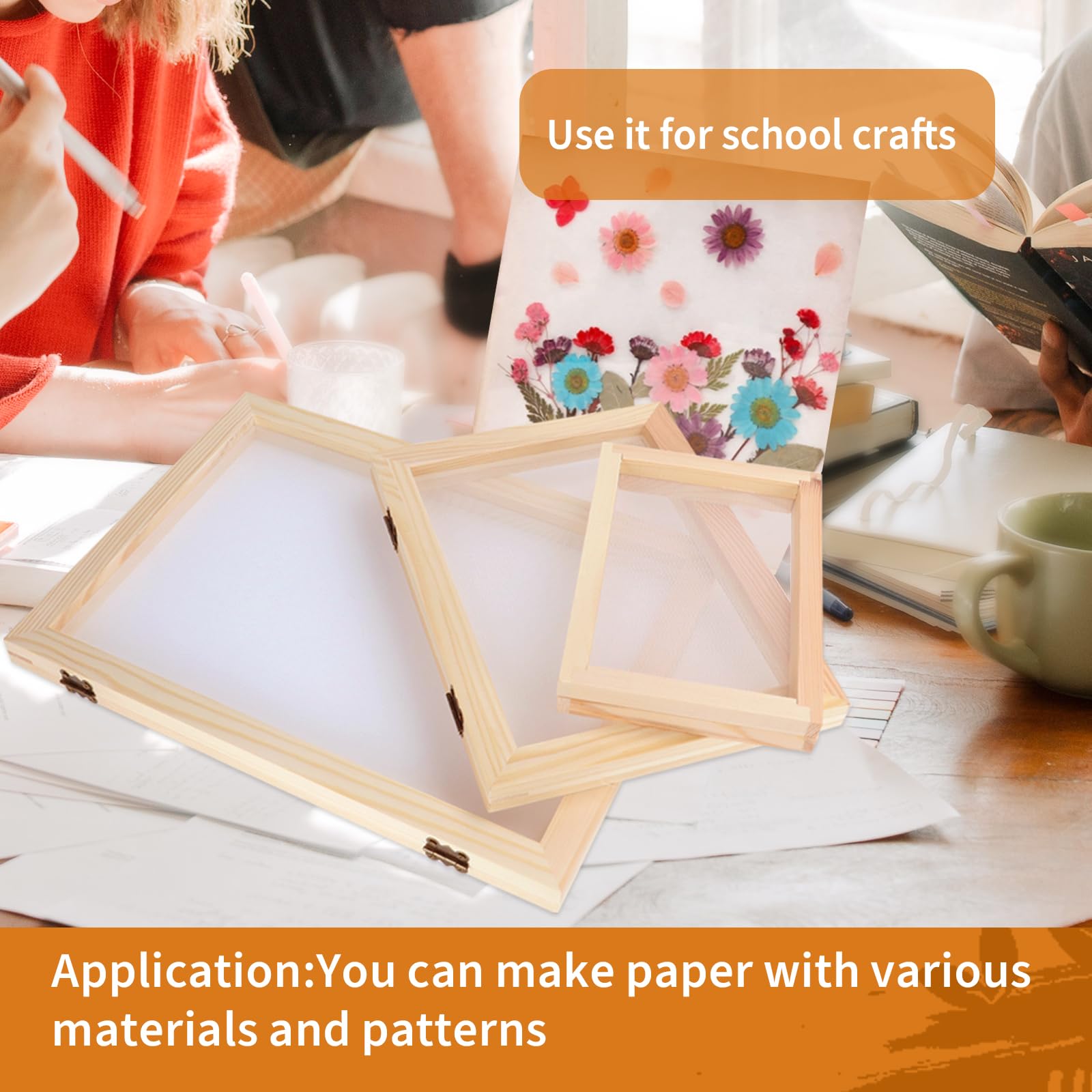 3 Sizes Wooden Paper Making Frames Set (5