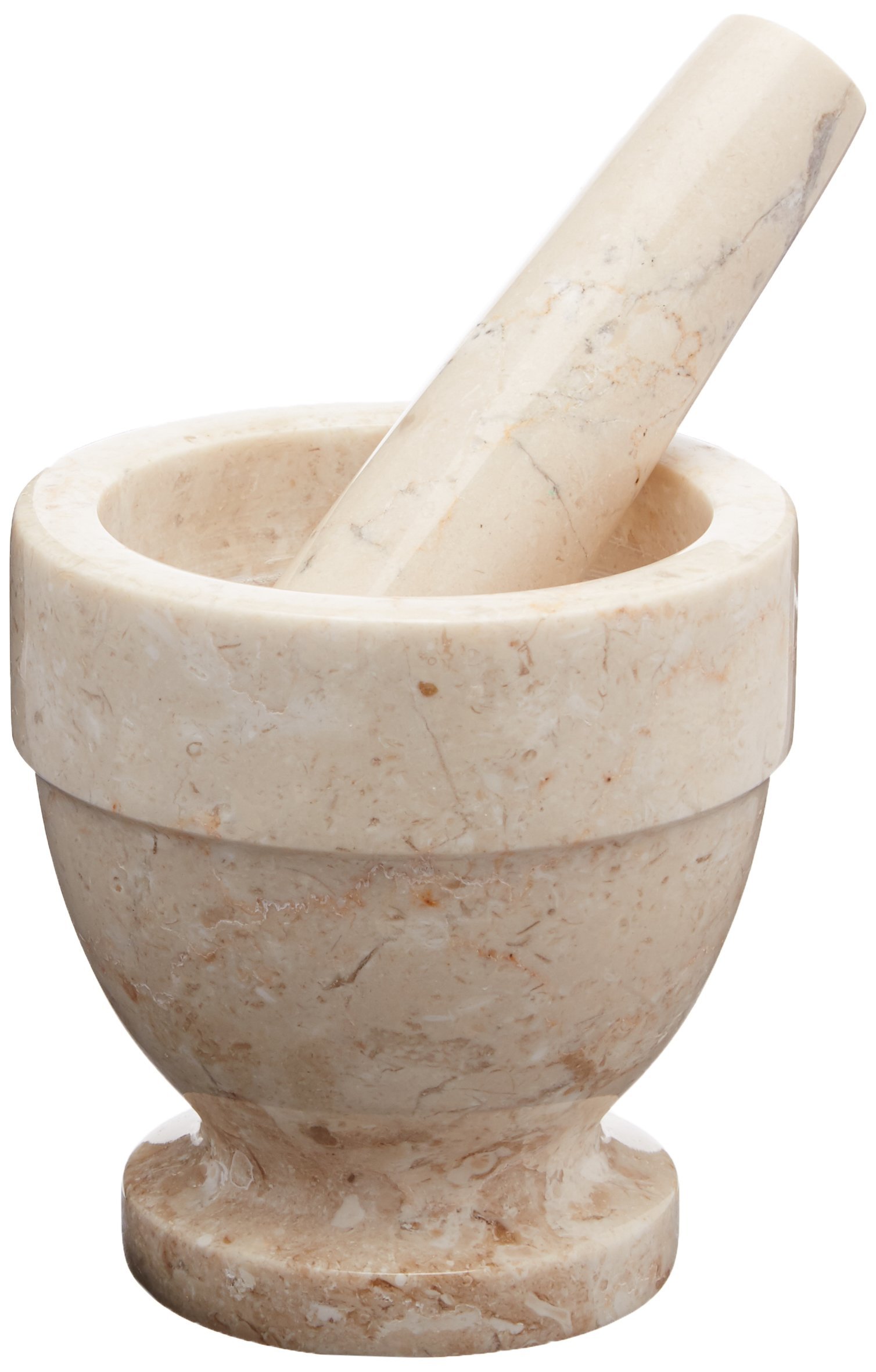 Evco International Natural Marble Mortar and Pestle Set – 4