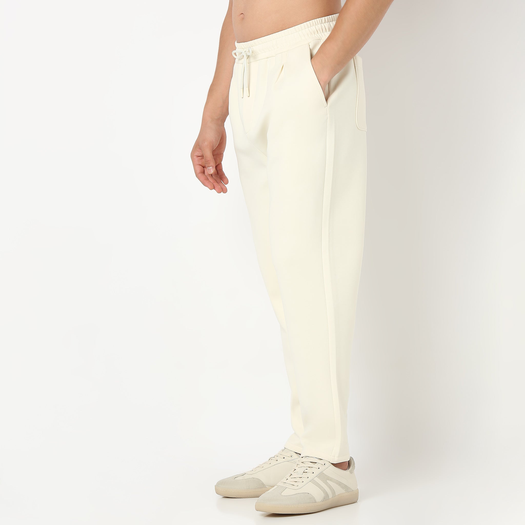 Downton Pants™ - Solid Knit Textured Elastic Waist Relaxed Fit Casual Trousers for Men & Women | Perfect for Lounge Wear, Yoga, and Everyday Comfort