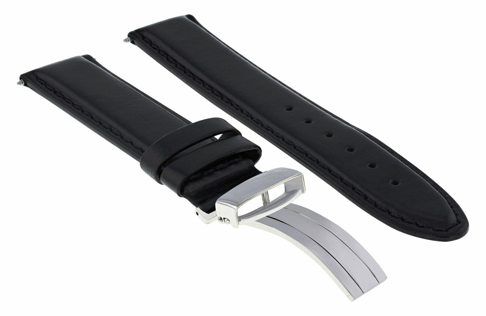 18mm/20mm Genuine Leather Watch Band with Deployment Clasp - Waterproof Replacement Strap Compatible with Rolex - Perfect for Business, Casual & Formal Occasions