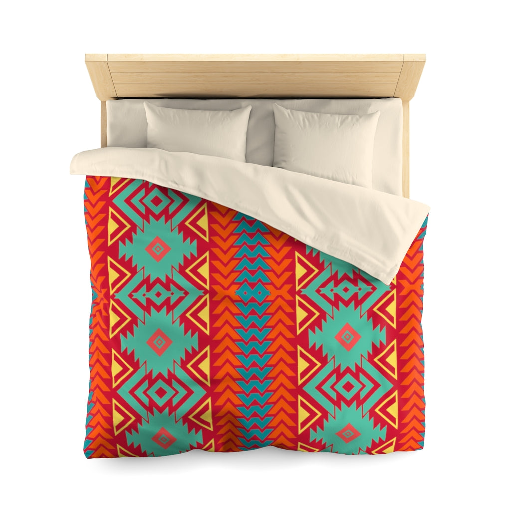 Southwestern Duvet Cover Set - Soft Microfiber Bedding Comforter Cover with Zipper Closure - Western Style Home Decor for Bedroom, Guest Room & Dorm
