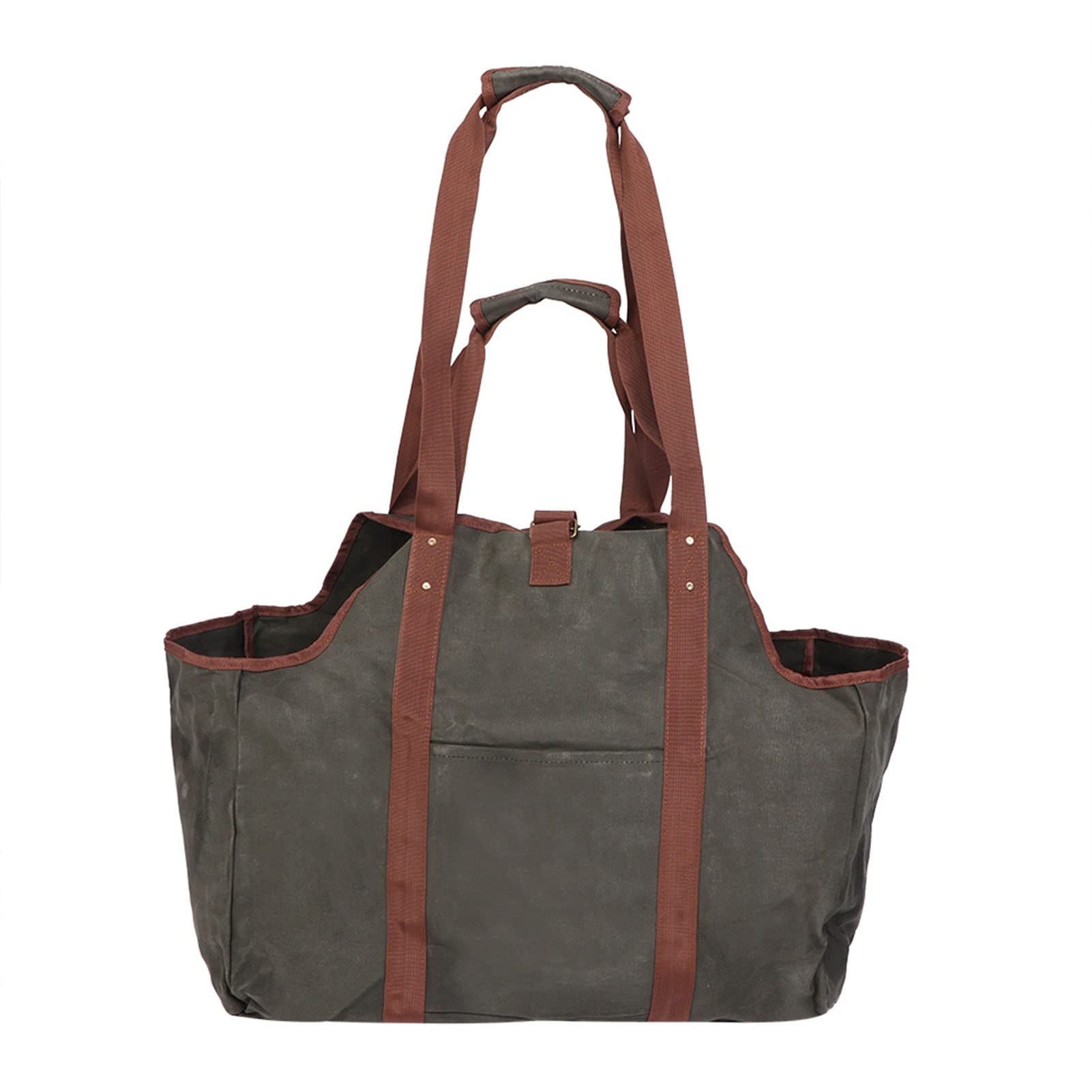 Durable Waxed Canvas Firewood Log Carrier Tote Bag - Large Thicken Wood Storage Bag for Camping, Fireplace & Outdoor Use