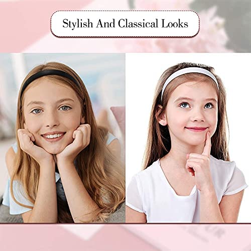 Glamifirsto 3-Pack 1 Inch Wide Plastic Headbands with Teeth - Non-Slip Hard Plastic Hairbands for Women & Girls - DIY Hair Accessories in Black, White, Red - Perfect for Crafting, Salon Styling & Everyday Wear