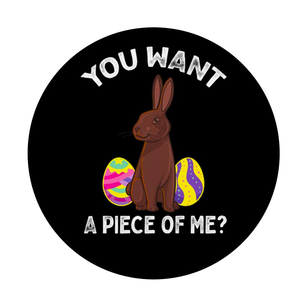 Funny Easter Chocolate Bunny Meme PopSockets PopGrip - Swappable Phone Grip for Teens & Kids with Easter Egg Designs - Perfect for Easter Gifts, Phone Accessories & Holiday Decorations