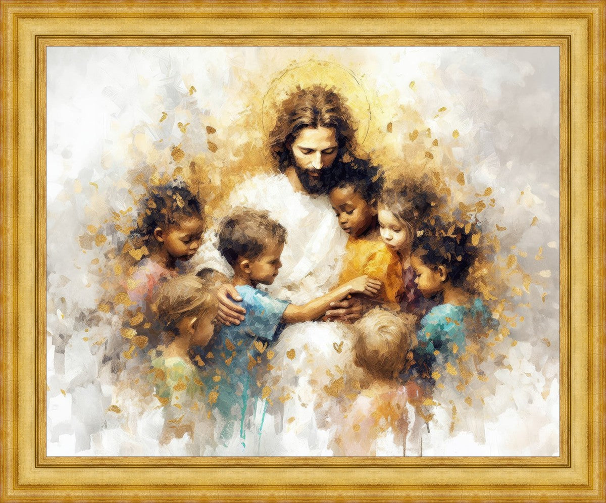 Become Like Little Children - Inspirational Large Wall Art Decor for Nursery, Kids Room & Sunday School - Perfect Christian Gift for Baptism & Baby Showers