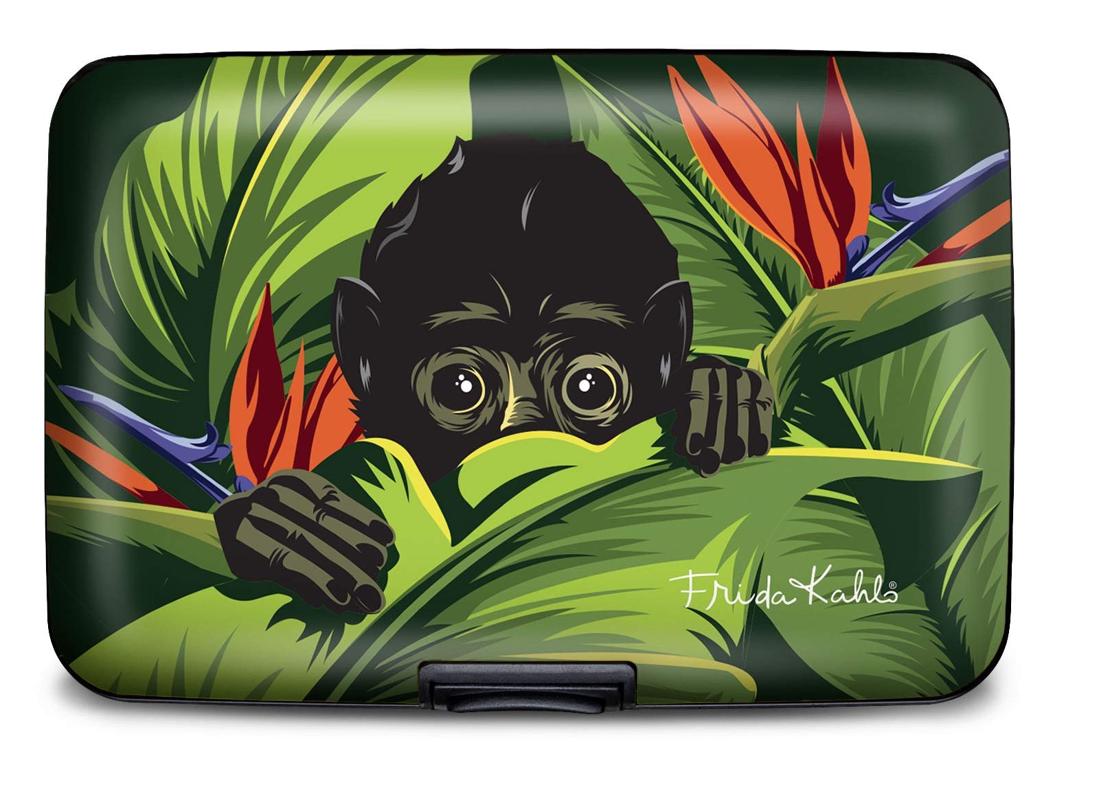 Monarque RFID Blocking Secure Armored Wallet - Frida Kahlo Monkey Design Slim Bifold Wallet for Men & Women | Perfect for Travel, Commuting & Everyday Use