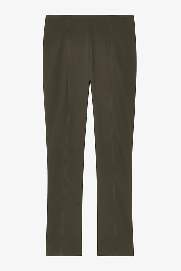 Foster Cigarette Pants for Women - PowerStretch High Waist Slim Fit Trousers in Dark Olive | Perfect for Work, Travel & Outdoor Activities