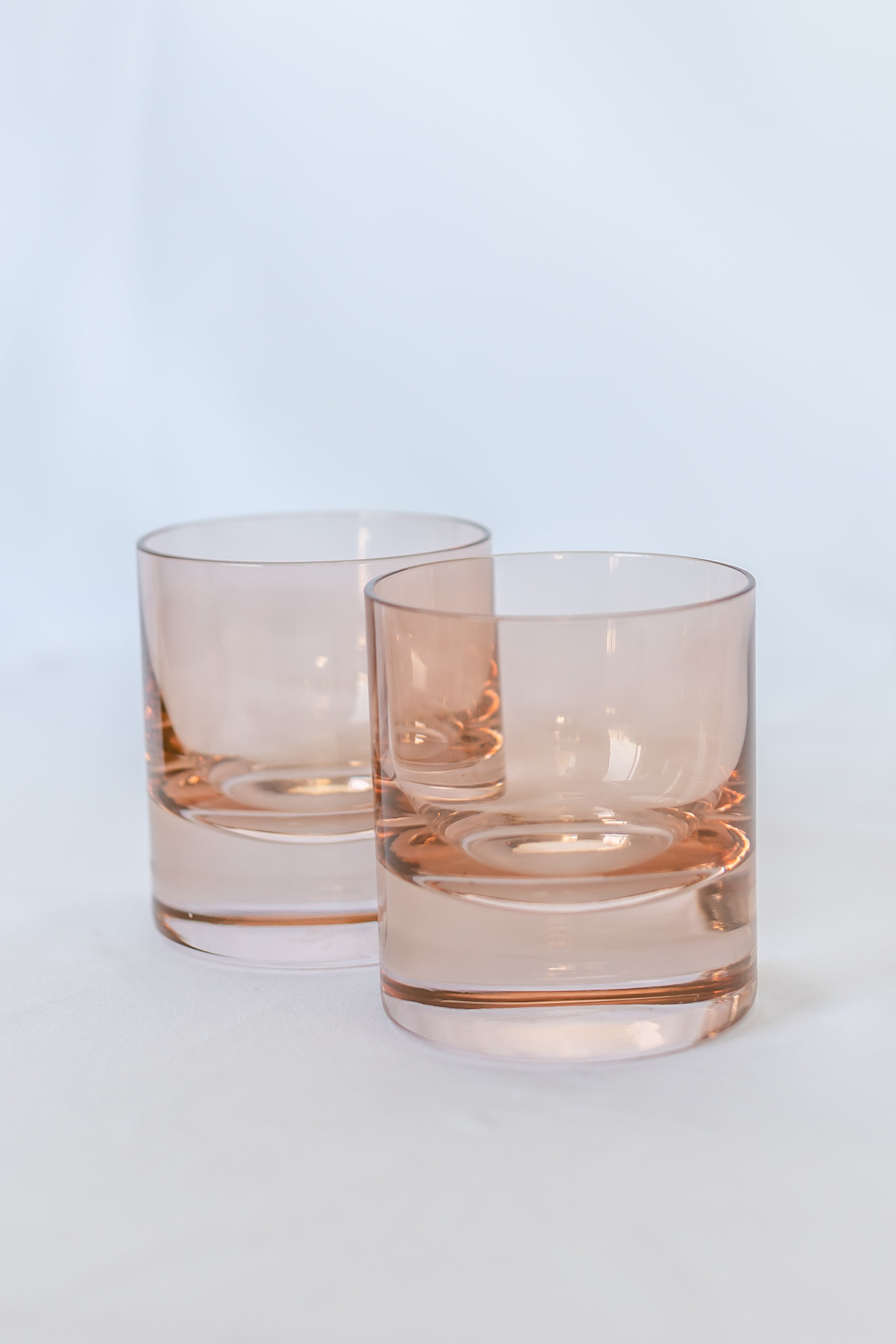 Estelle Colored Rocks Glass Set of 2 - Blush Pink Barware for Cocktails, Whiskey & Home Decor
