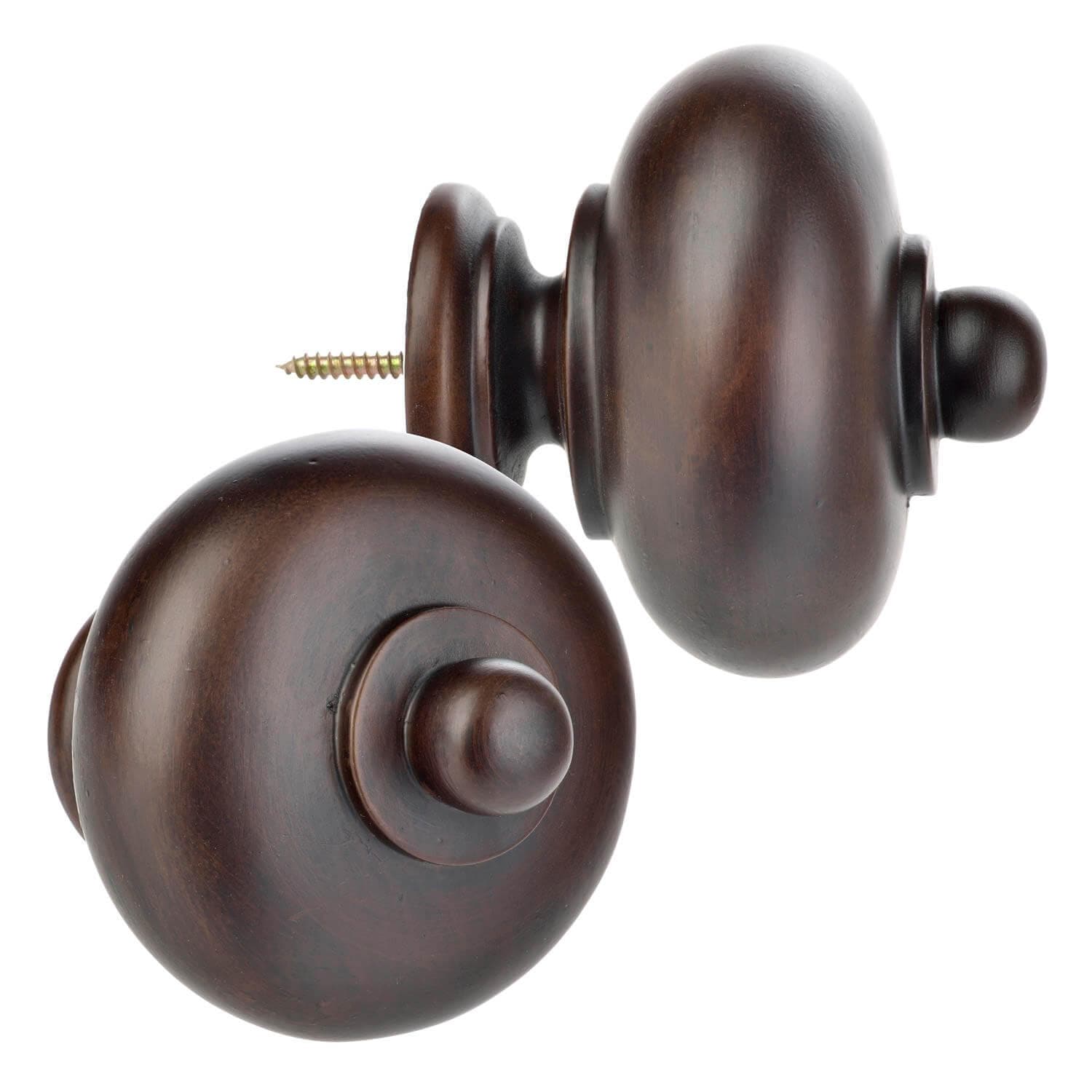 Royal Anastasia Premium English Walnut Wooden Curtain Rod Set - Elegant Home Decor for Living Room, Bedroom & Windows