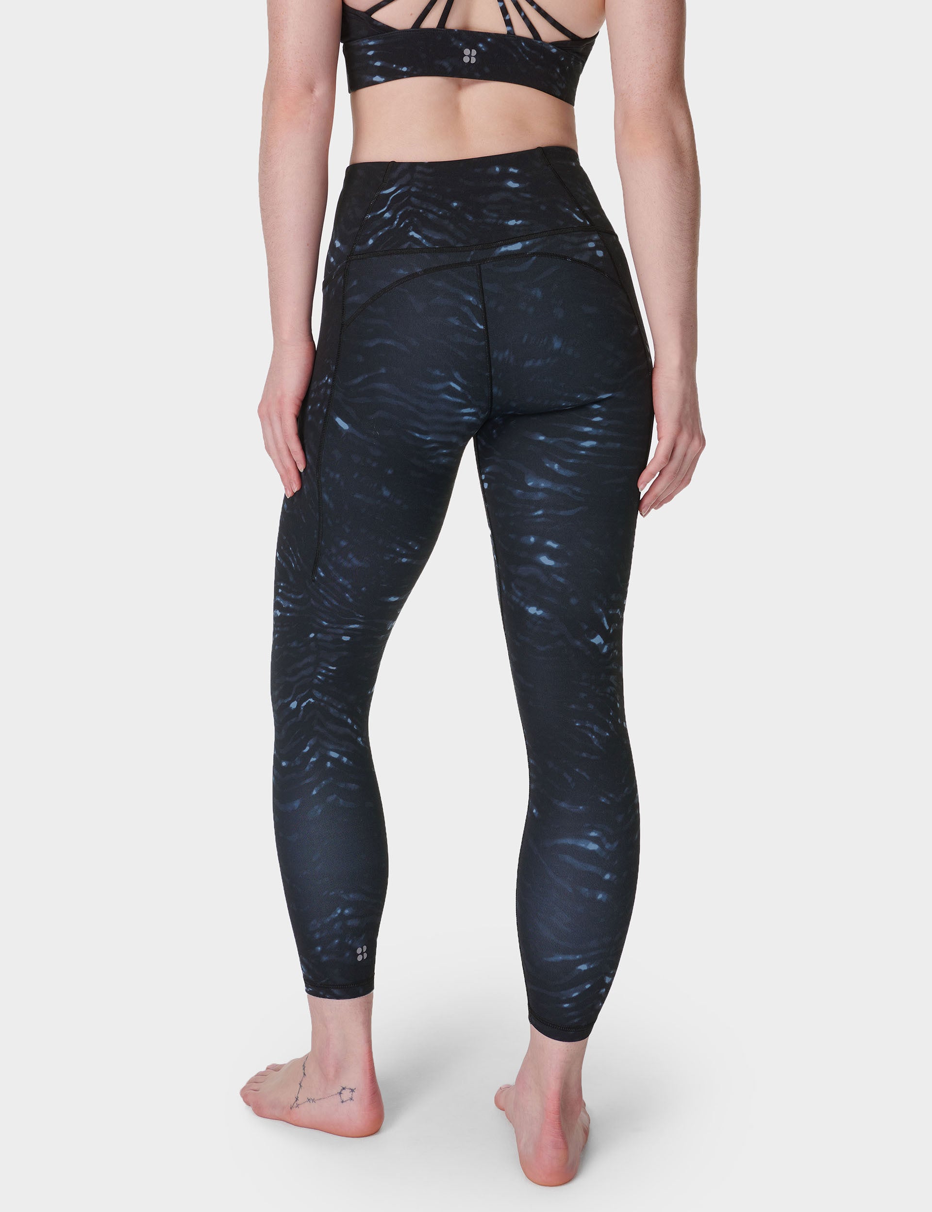 Super Soft 7/8 Yoga Leggings for Women - Blue Tundra Tiger Print High Waisted Workout Pants - Perfect for Yoga, Gym, Running & Lounge Wear