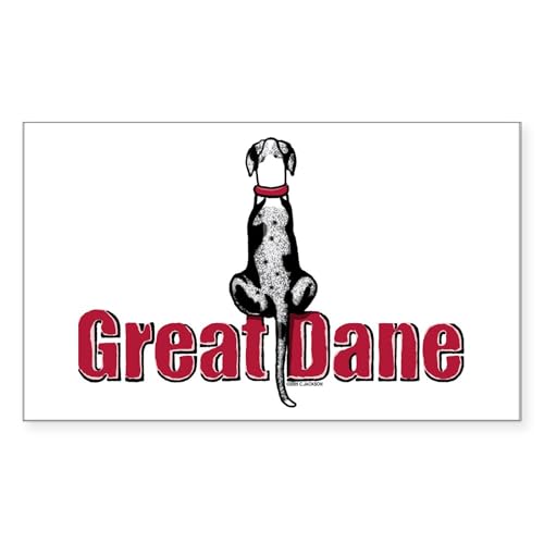 White - Merleb Great Dane Uc Sit Rectangle Sticker