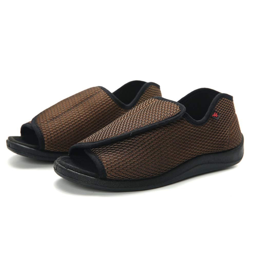 FMOGE Extra Wide Diabetic & Swollen Feet Slippers for Men and Women - Adjustable Open Toe Orthopedic Shoes for Plantar Fasciitis, Bunions, Edema, Arthritis - Comfortable Footwear for Elderly & Daily Home Use