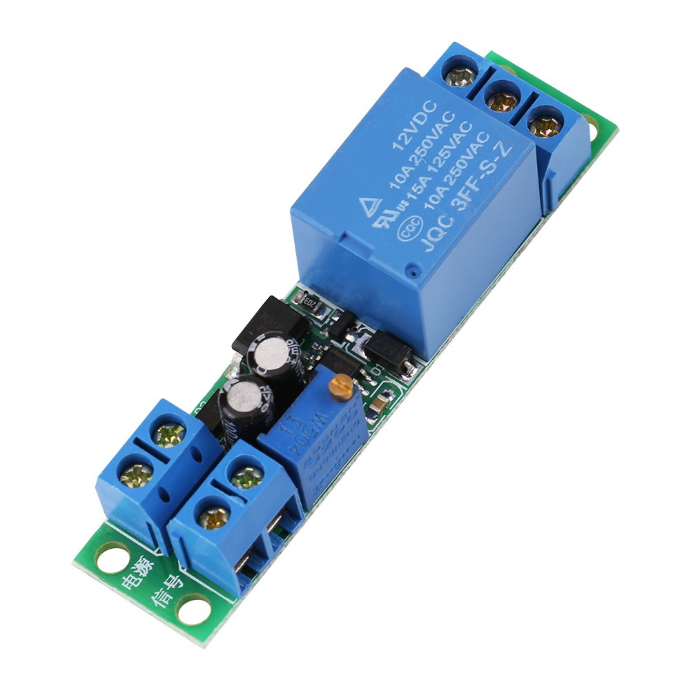 Hilitand 12V Adjustable Time Delay Relay Module with 0-25 Second Range | Normally Open Electrical Timer for Automotive, Home Automation & Industrial Control Systems