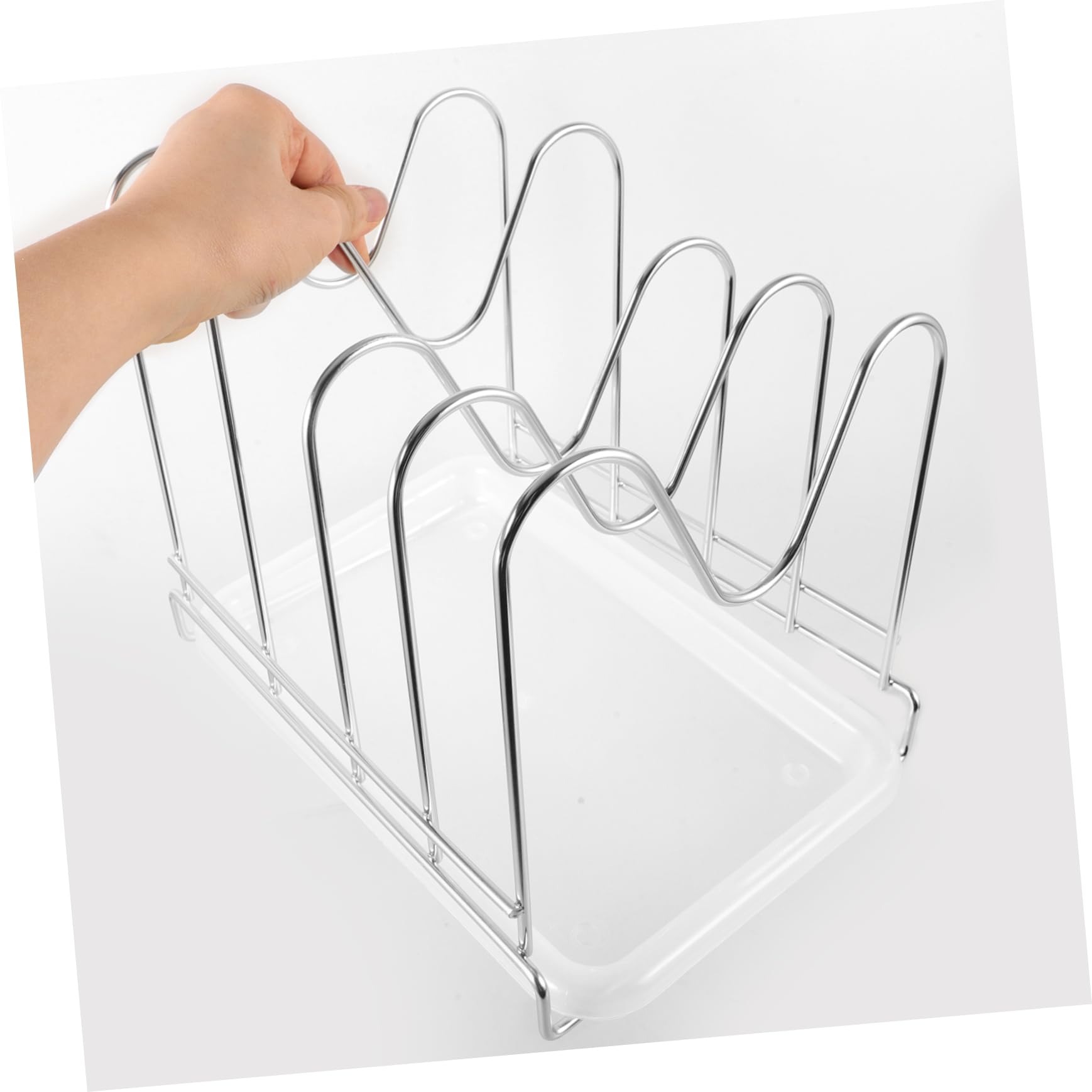 IMUSINICE Stainless Steel Water Tray & Cutting Board Organizer Rack - Baking Pan Storage Solution for Kitchen Countertop Organization | Perfect for Drying Dishes, Organizing Cutting Boards & Baking Sheets