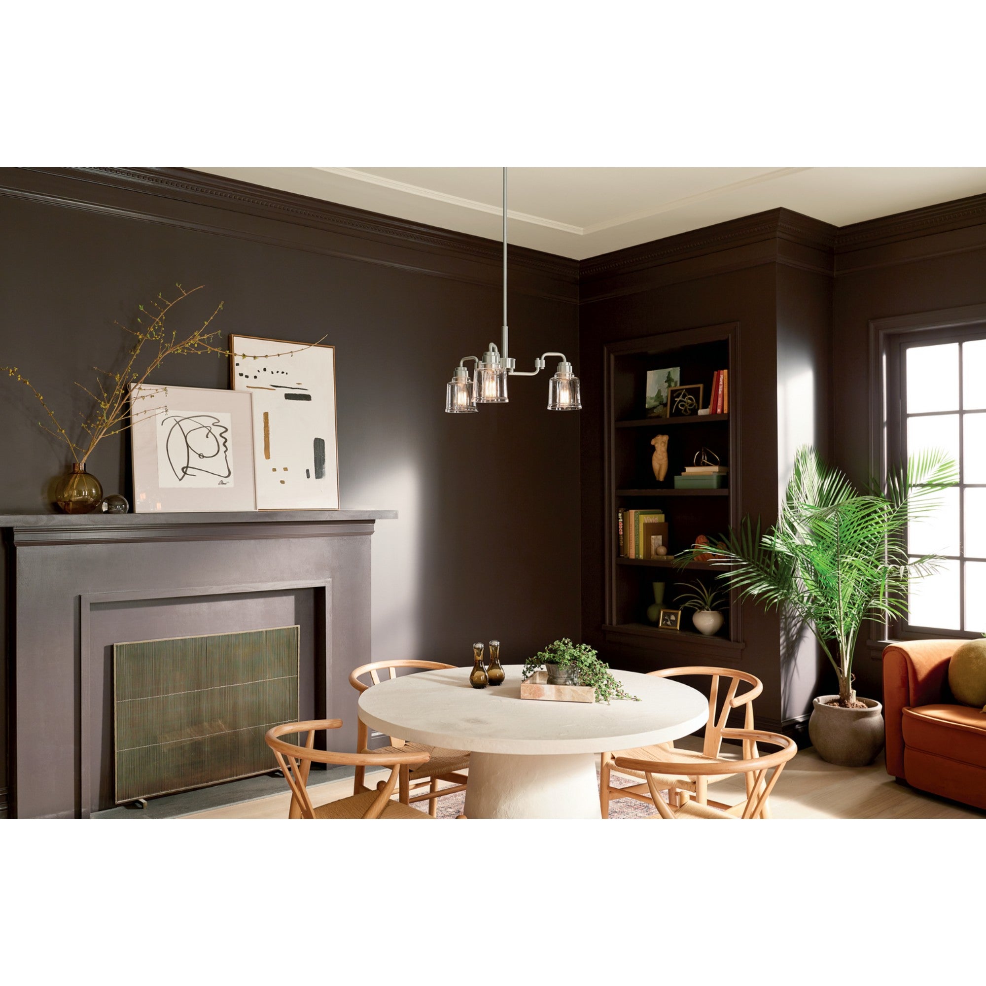 Aivian 23-Inch 3-Light Modern Chandelier in Brushed Nickel Finish - Perfect for Dining Room, Bedroom, or Entryway Lighting