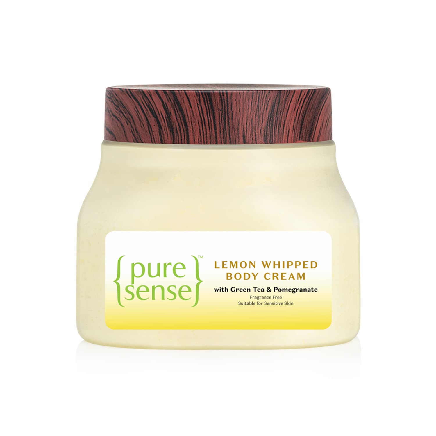 PureSense Lemon Whipped Body Cream with Green Tea & Pomegranate - Deeply Nourishing & Moisturizing for Dry Skin - 160ml for Men & Women - Perfect for Daily Hydration & Skin Glow