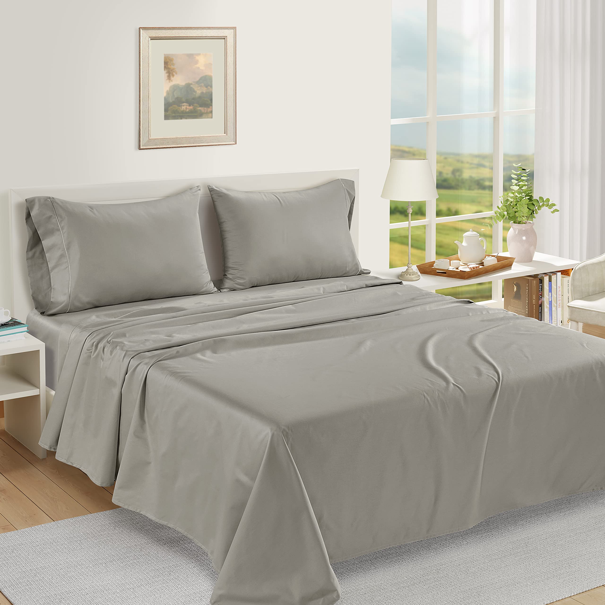 Premium 100% Egyptian Cotton Queen Size Pillowcases Set of 2 - 1000 Thread Count Soft & Breathable Bedding for Cool Sleep - Ideal for Hot Sleepers & Luxury Bedroom Decor
