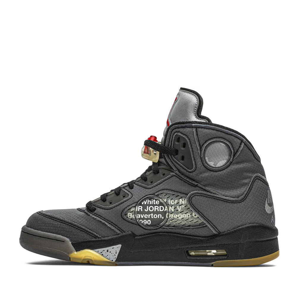 Nike x Off-White Air Jordan 5 Retro Black Sneakers - Men's Basketball Shoes for Streetwear & Casual Style
