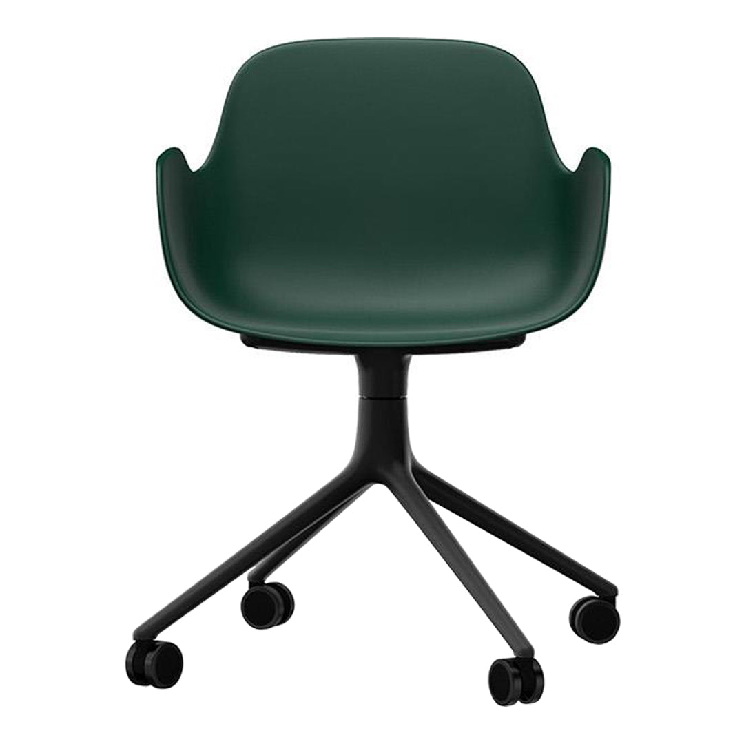 Modern Form Armchair with 4-Wheel Swivel Base - Ergonomic Office Chair for Home & Workspace - Perfect for Desks, Living Rooms, and Study Areas