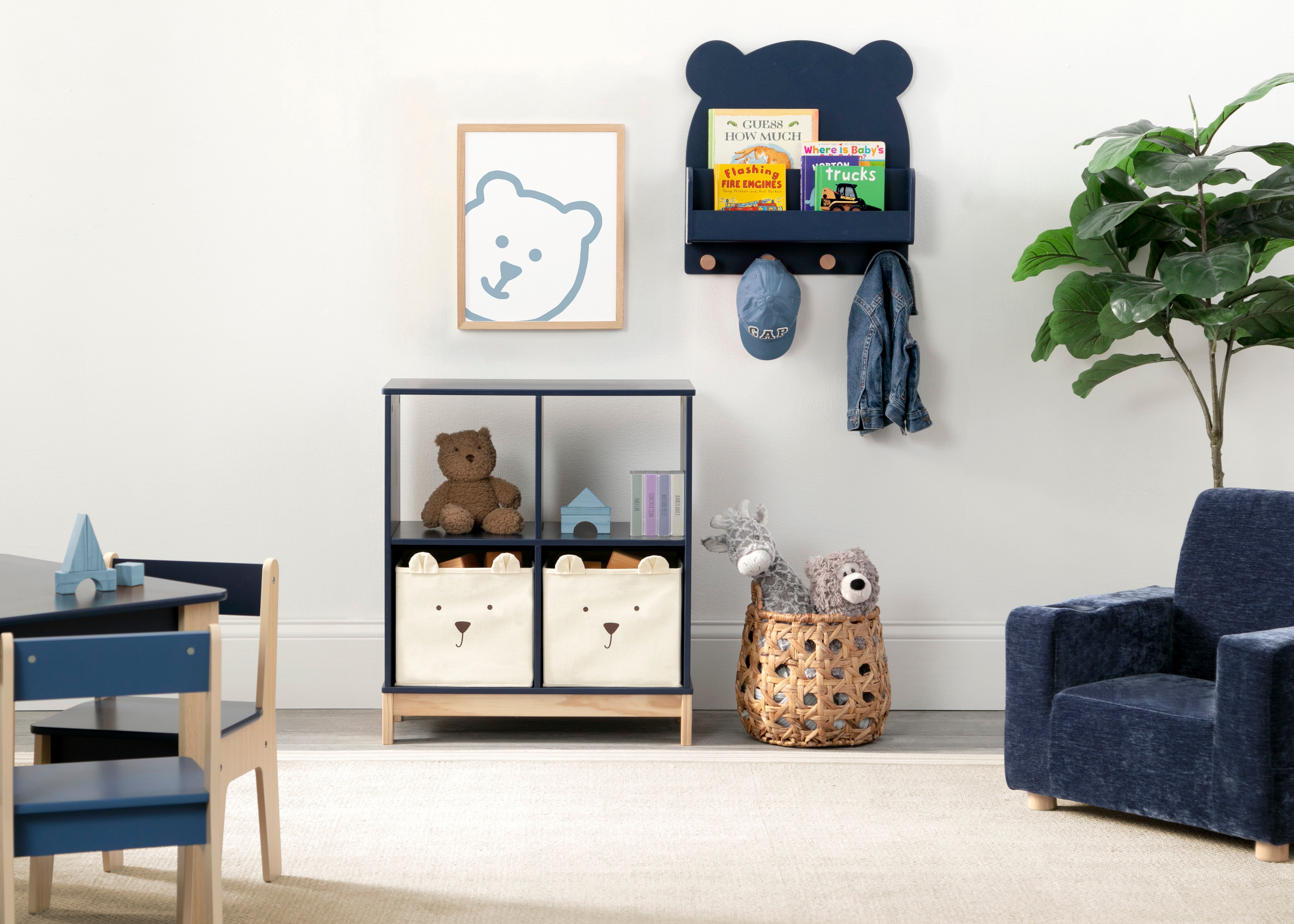 Brannan Bear Wall Shelf with 4 Hooks - Rustic Wooden Floating Shelf for Entryway, Bathroom & Bedroom Organization - Perfect for Hanging Coats, Towels & Decor