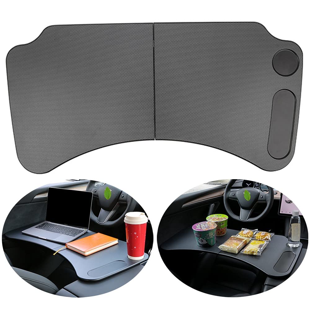 Tesla Model 3 Y Steering Wheel Desk Tray with Cup Holder - Portable Laptop Tablet Stand for Work, Eating & Travel - Multi-Color Options for Car Office & Road Trips