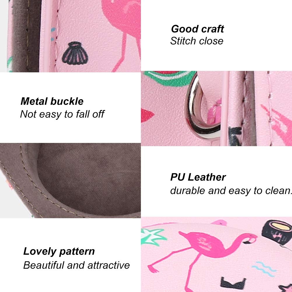 ANGGREK Flamingo Pattern PU Leather Camera Case Bag with Strap - Protective Pouch for Fujifilm Mini 8/8+/9/9+ & Instant Cameras - Perfect for Travel, Parties & Everyday Photography