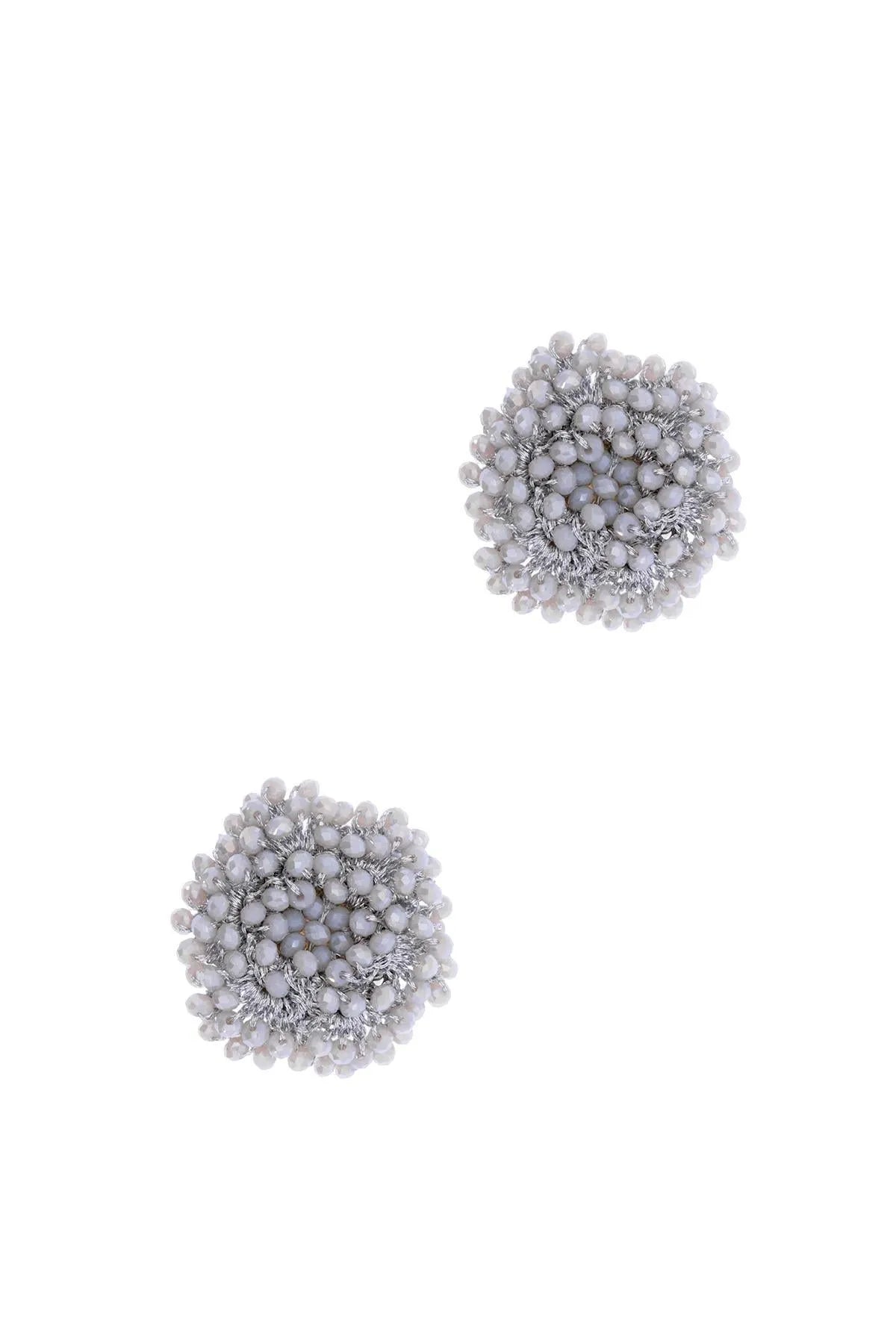 Samooh Beaded Clip-On Stud Earrings for Women – Non-Piercing Fashion Jewelry – Perfect for Parties, Weddings & Everyday Wear