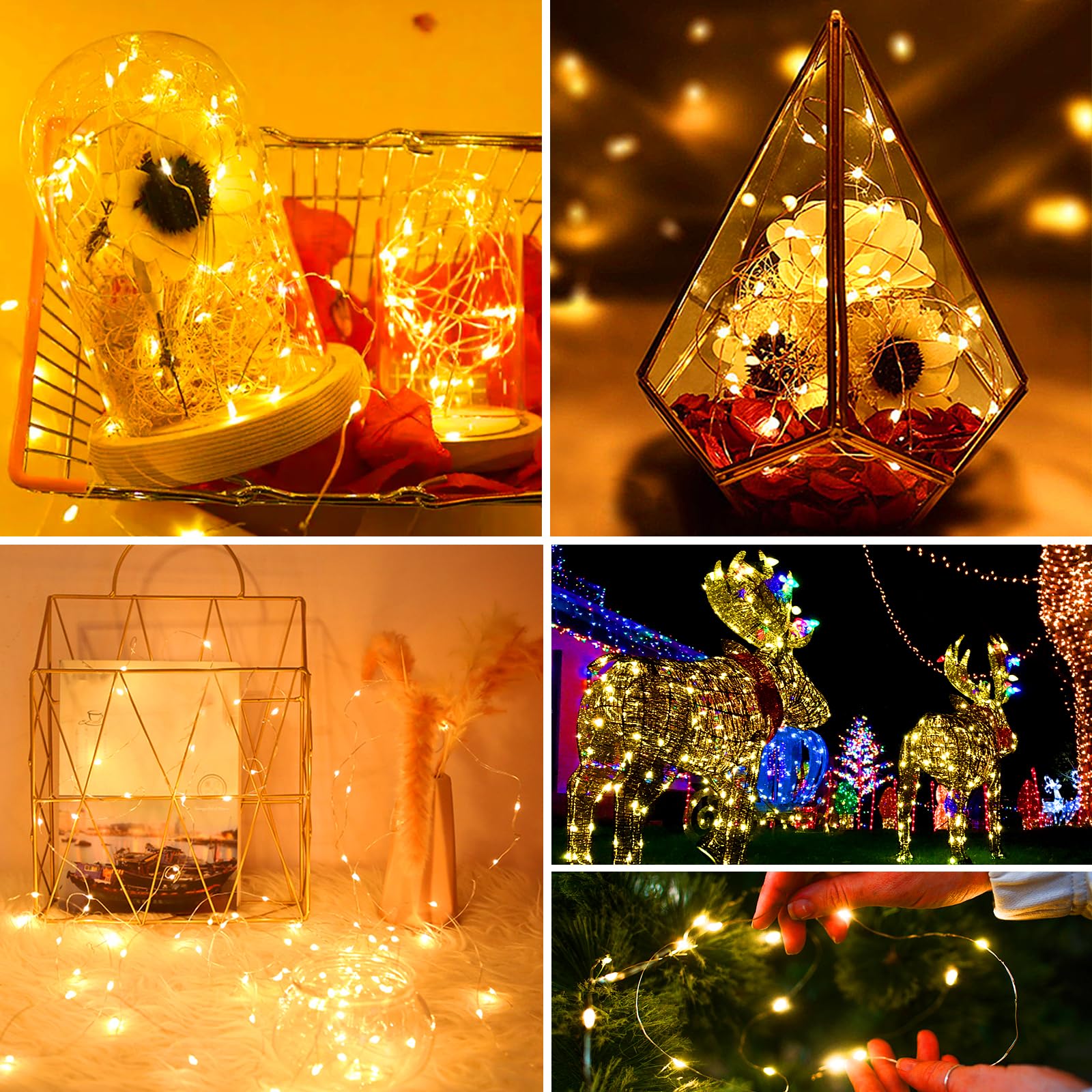 8 Pack Fairy Lights Battery Operated - 20 LED 7FT Warm White Twinkle String Lights with 3 Lighting Modes, Waterproof for Indoor Outdoor Decor - Perfect for Bedroom, Halloween, Christmas, Party, Garden, Wedding and Home Decoration