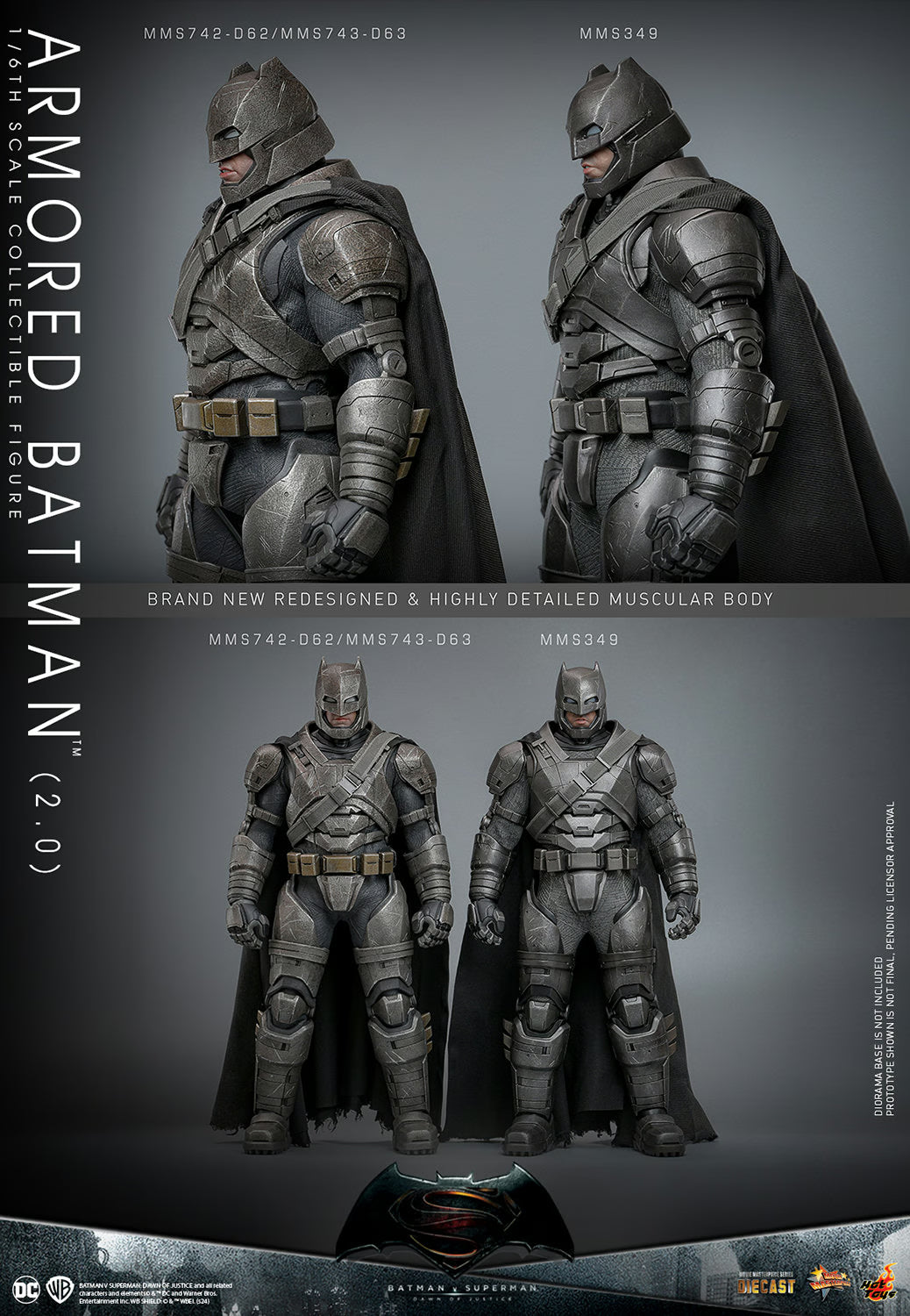 Hot Toys DC Comics Batman v Superman: Dawn of Justice Armored Batman (2.0) 1/6 Scale 12