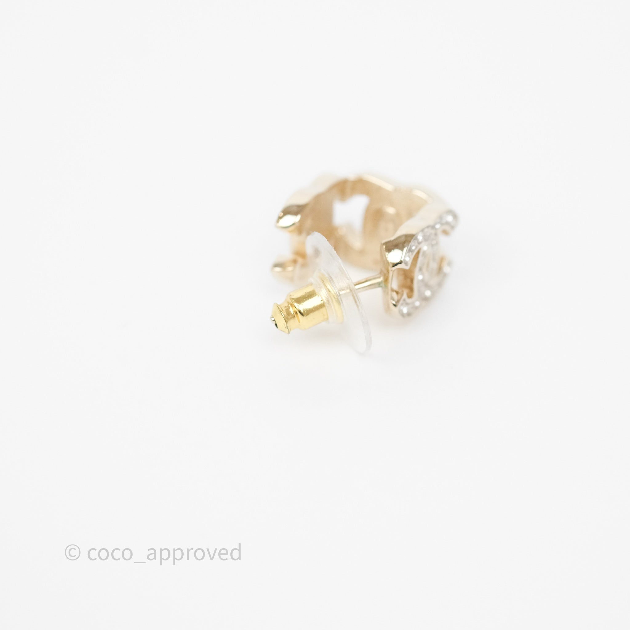 Chanel CC Crystals Square Earrings Gold Tone 23B - Luxury Fashion Jewelry for Women, Perfect for Parties, Weddings & Special Occasions