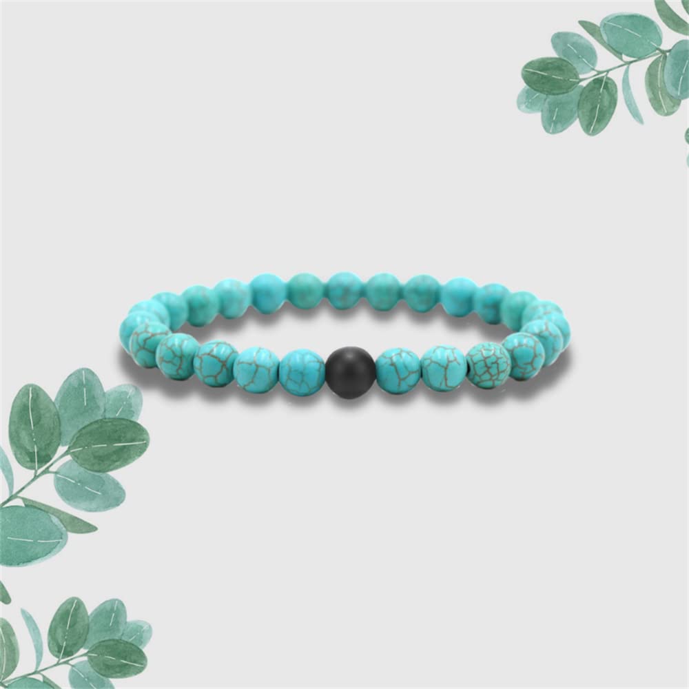 Natural Lava Rock Beads Bracelet Set - Stretchable Adjustable Braided Rope Gemstone Bracelets for Men & Women (4-Piece Set) - Perfect for Yoga, Meditation, Gifts & Everyday Wear