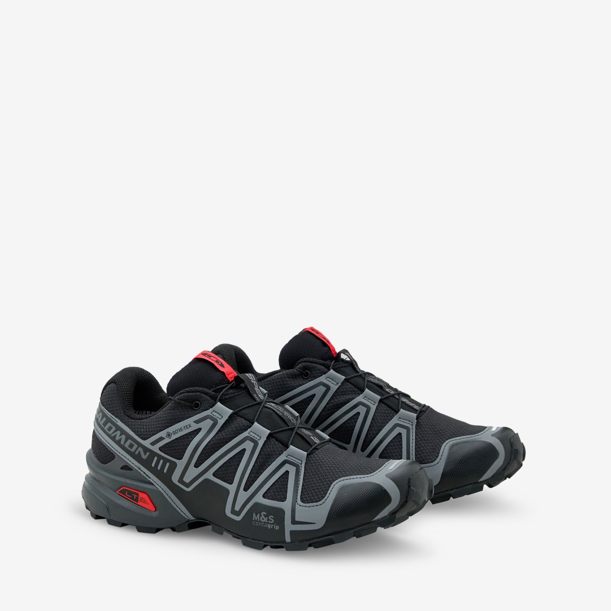 Salomon Speedcross 3 GTX Trail Running Shoes - Black/Asphalt/Flame Scarlet - Waterproof Hiking & Outdoor Adventure Footwear for Men & Women