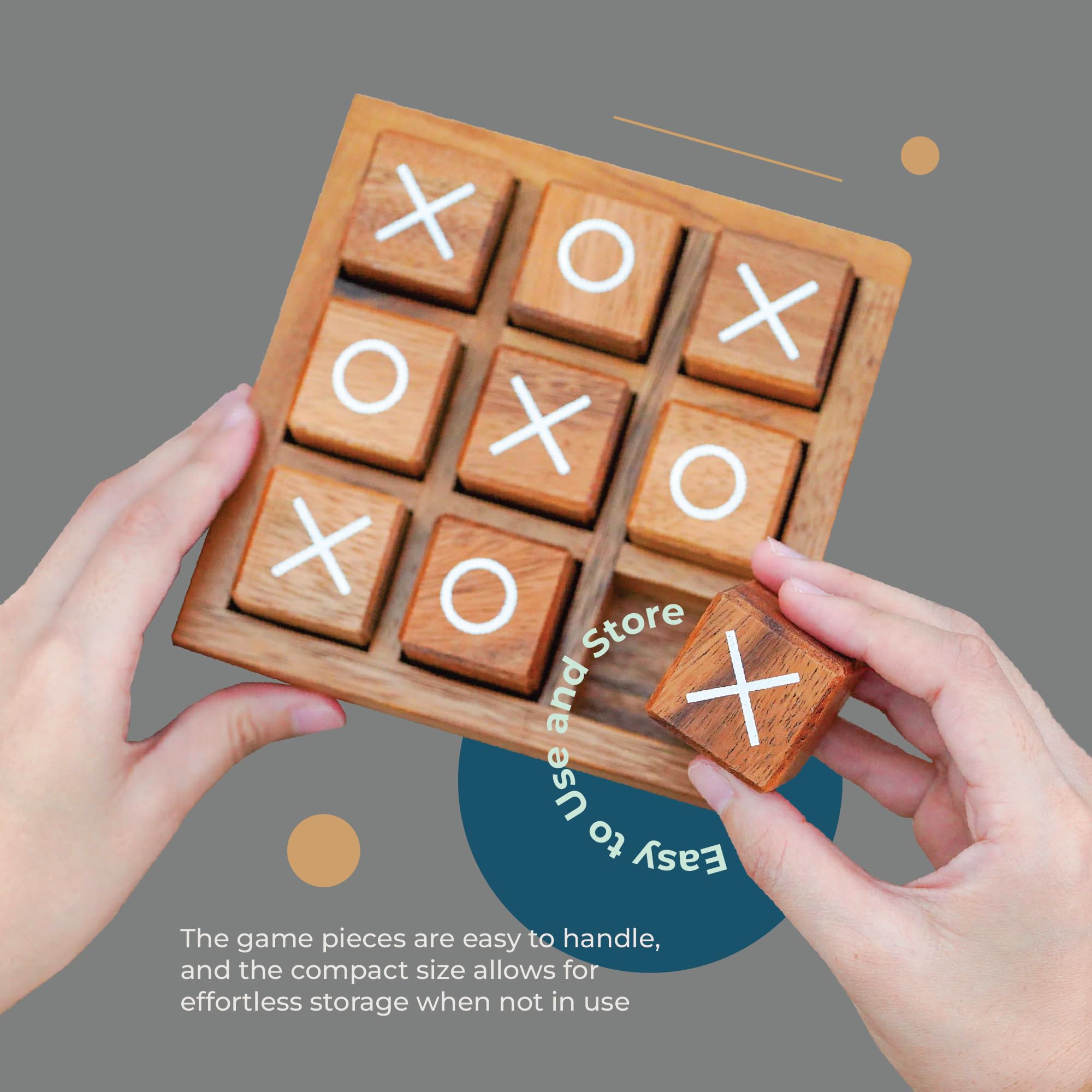Premium Wooden XO Blocks Tic Tac Toe Game Set - 5.5 Inch Classic Board Game for Kids, Family Game Night & Adults | Rustic Farmhouse Coffee Table Decor | Unique Birthday, Christmas Gift Idea for All Occasions | Perfect for Indoor Play, Party Entertainment & Home Decoration