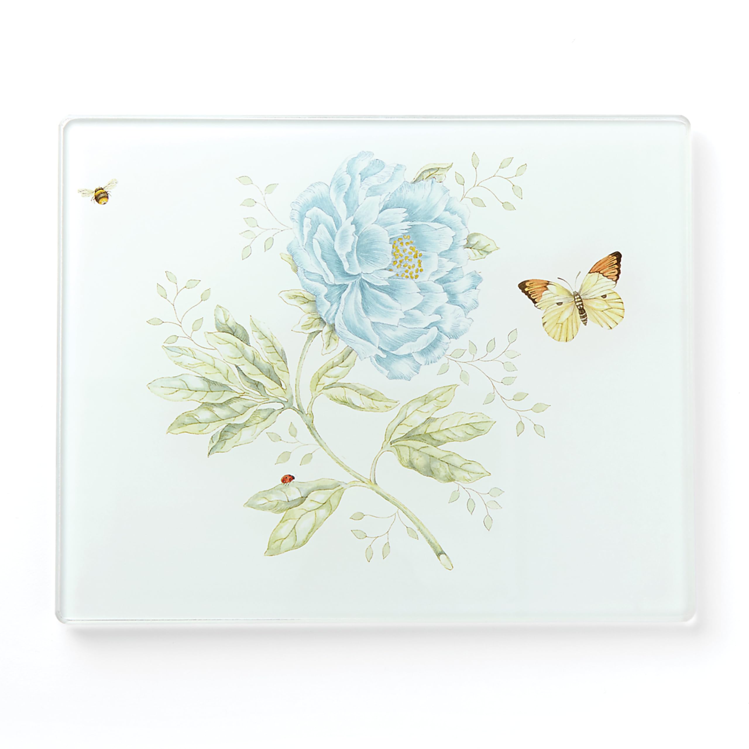 Lenox Butterfly Meadow Glass Cutting Board Small - Elegant Prep Board for Cheese, Charcuterie & Entertaining - Perfect for Kitchen, Dining & Gifts
