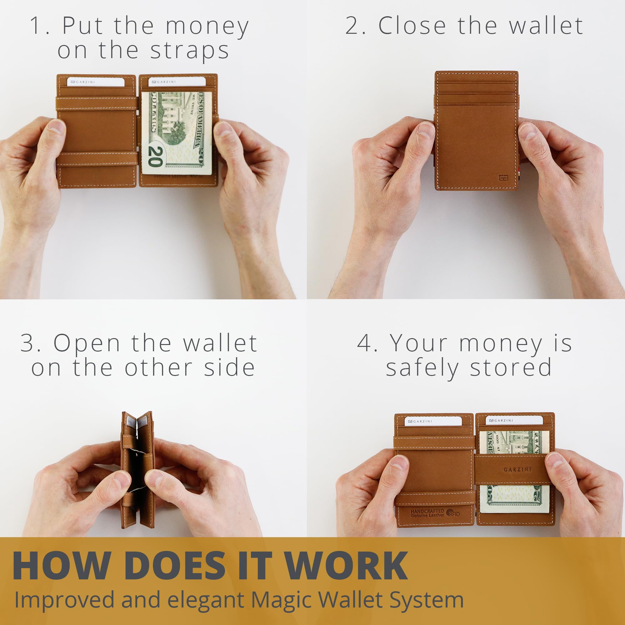GARZINI Slim RFID Blocking Leather Wallet for Men - Minimalist Front Pocket Wallet Holds 10 Cards - Perfect for Travel, Business & Everyday Use