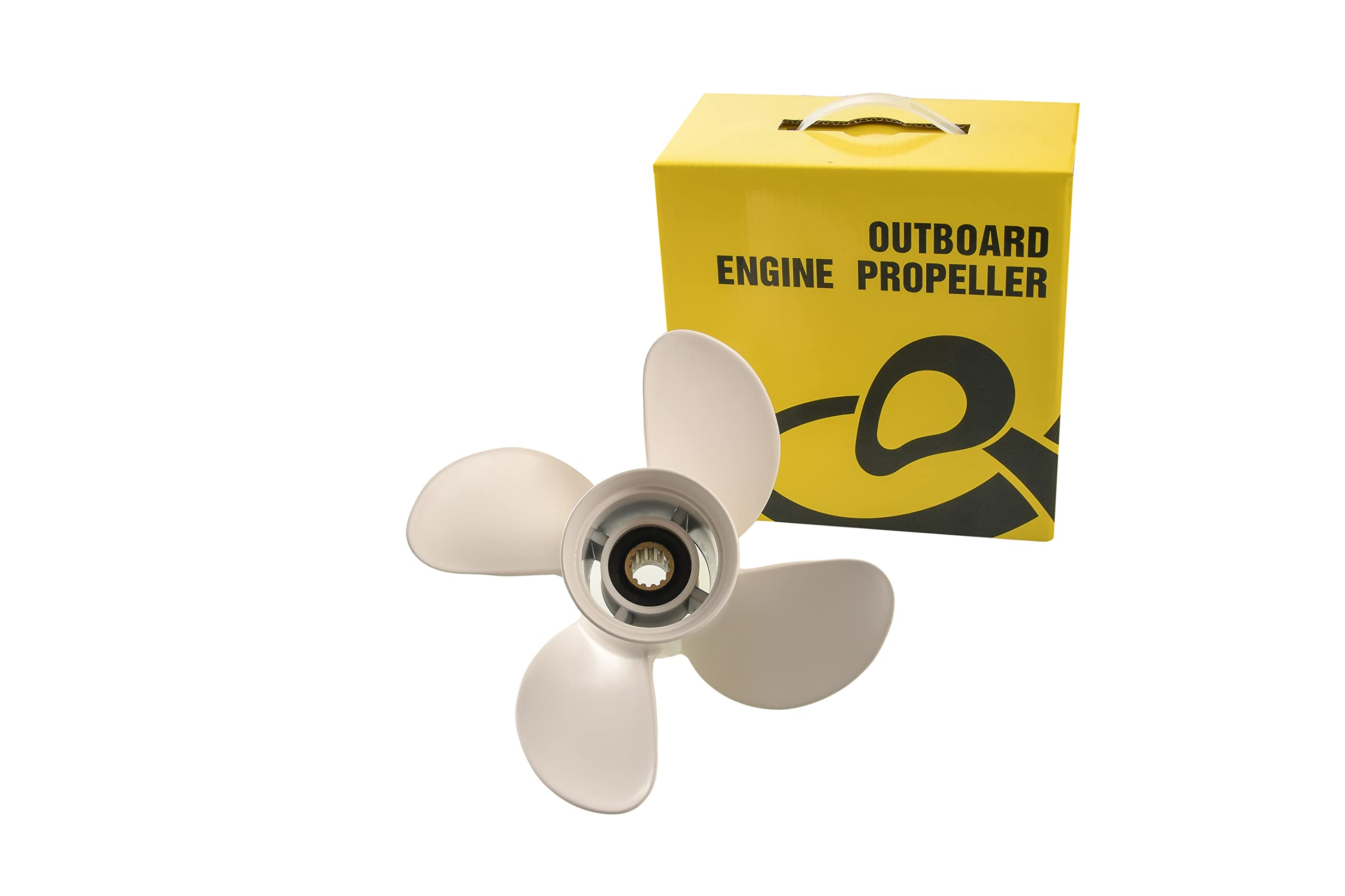 **Flish OEM Aluminum Outboard Propeller for Yamaha 25-60HP Engines - 13 Tooth Spline, RH (10 3/8 x 13, 4 Blades) - Perfect for Boating, Fishing & Marine Sports**