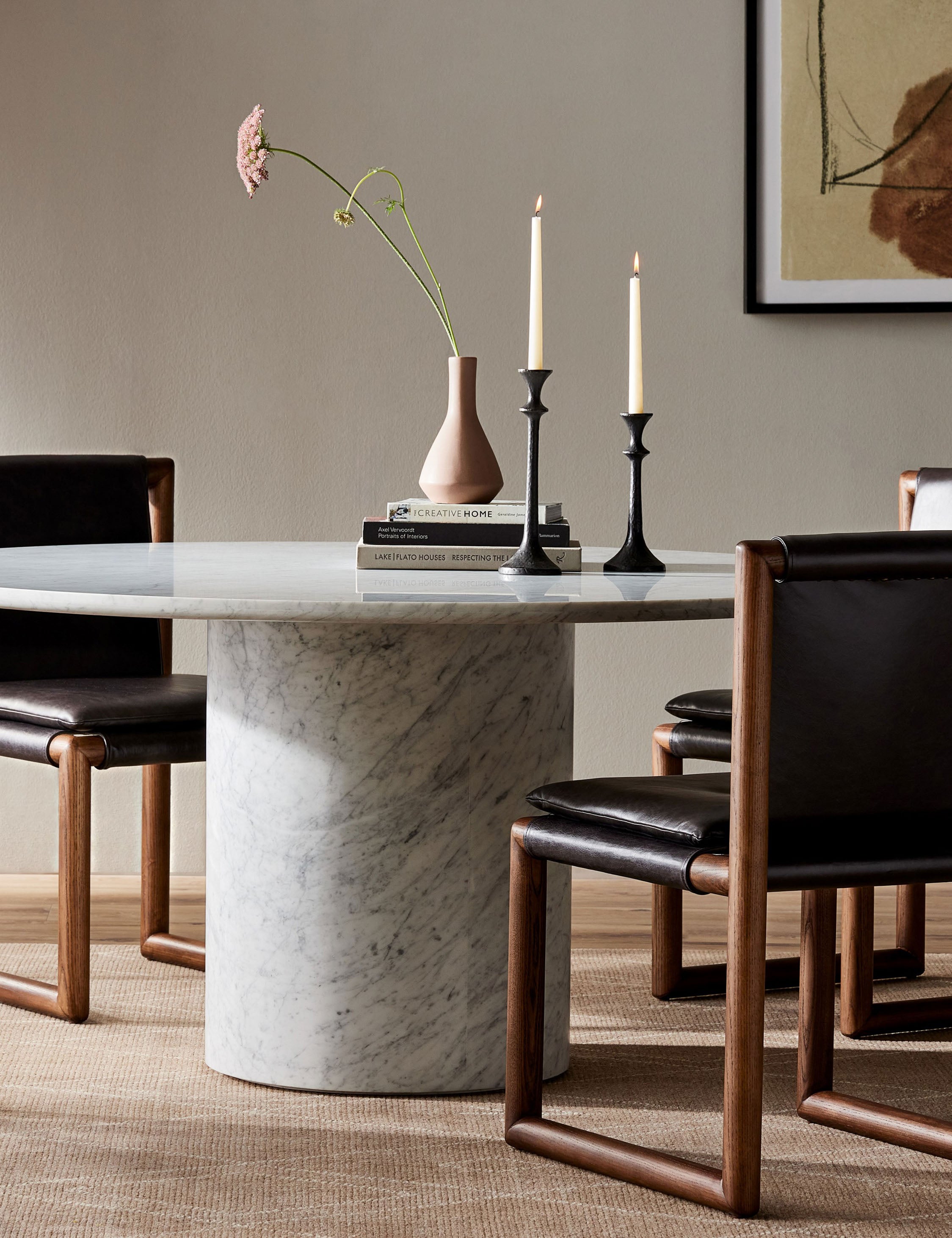 Champlain Round Dining Table - 42 Inch Modern Wood Kitchen Table for 4-6 People - Perfect for Small Spaces, Breakfast Nook & Family Gatherings