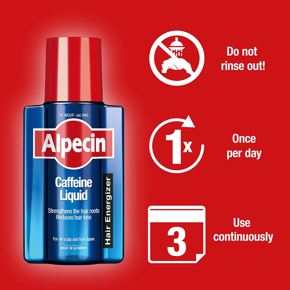Alpecin Caffeine Liquid Scalp Tonic 6x 200ml - Hair Growth Treatment for Men & Women | Prevents Hair Loss & Strengthens Hair Roots | Natural Hair Energizer & Vitalizer | Perfect for Thinning Hair & Daily Scalp Care