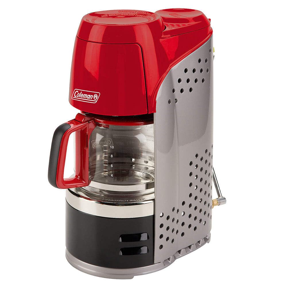 Coleman 2000020942 Red Glass Coffee Maker - Portable Camping Coffee Machine for Outdoor Adventures, RV Trips & Home Use