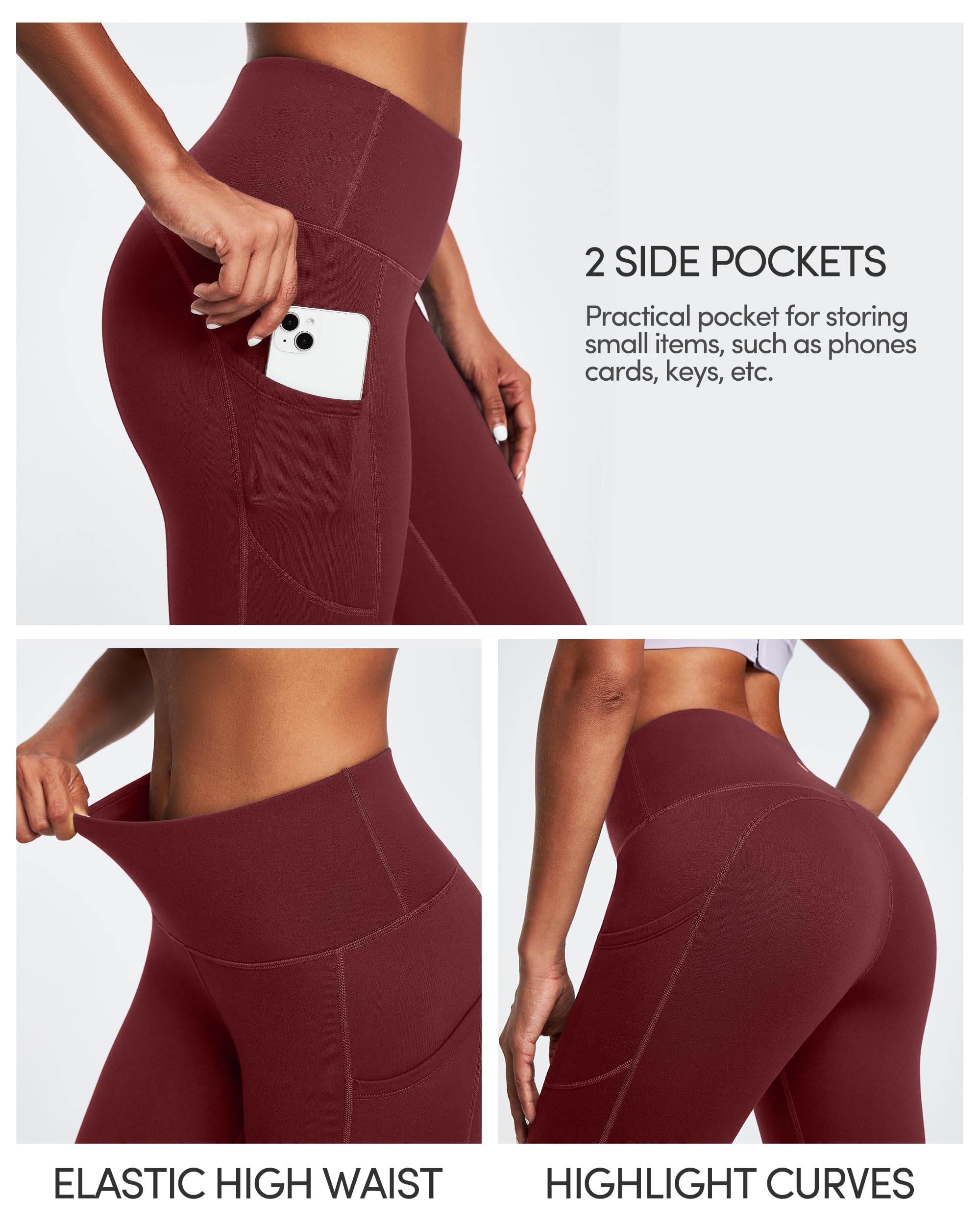 IUGA Women's Fleece Lined Thermal Leggings with Pockets - High Waisted Yoga Pants for Winter Workout, Running & Lounge Wear - Warm Winter Activewear for Cold Weather