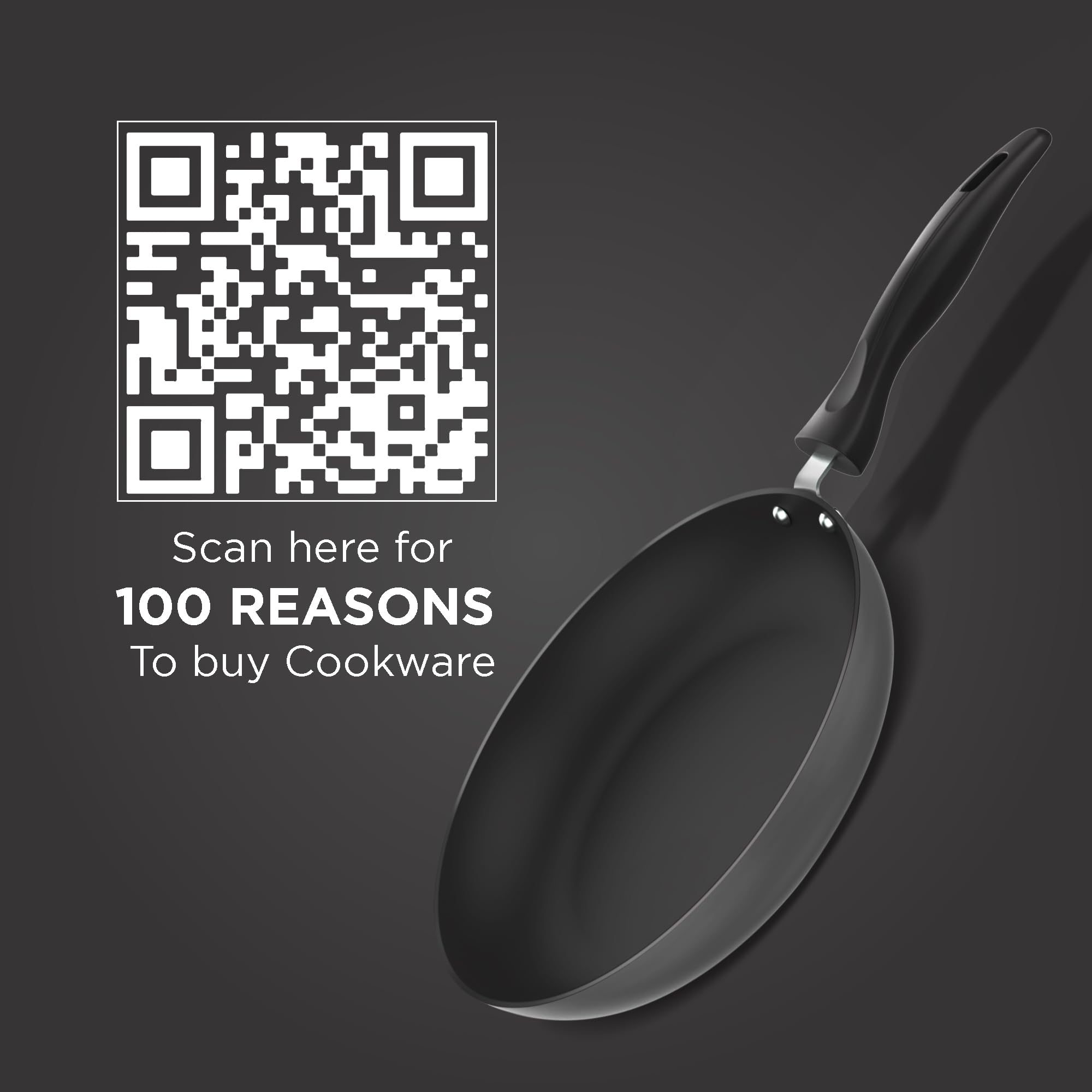Preethi Daily Collection 24cm Non-Stick Fry Pan - 5 Star Non-Stick Coating, Grey - Perfect for Sauteing, Frying & Cooking Eggs