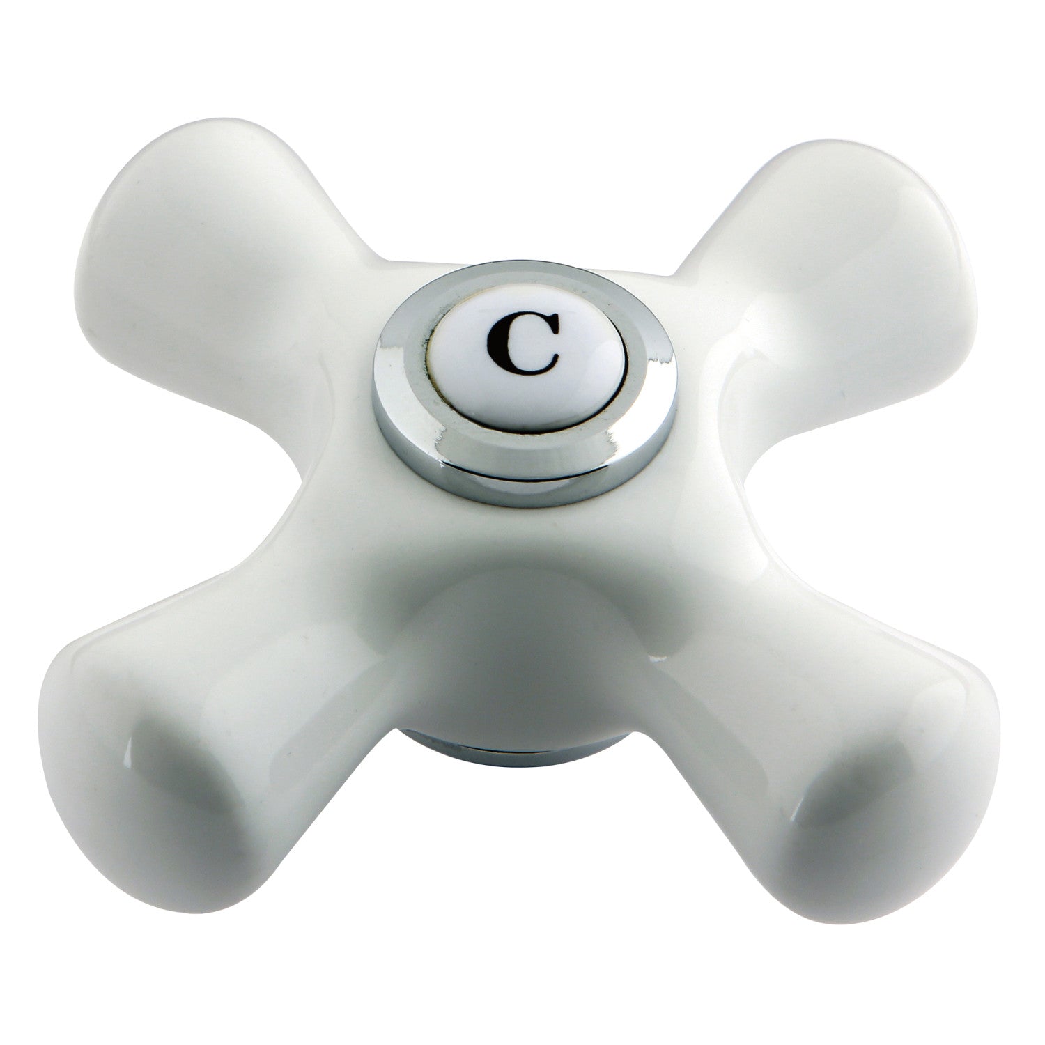 Vintage Aqua AECX1C Porcelain Cross Handle Faucet - Polished Chrome Finish for Bathroom & Kitchen Sink (Cold Side) - Perfect for Classic & Retro Home Decor