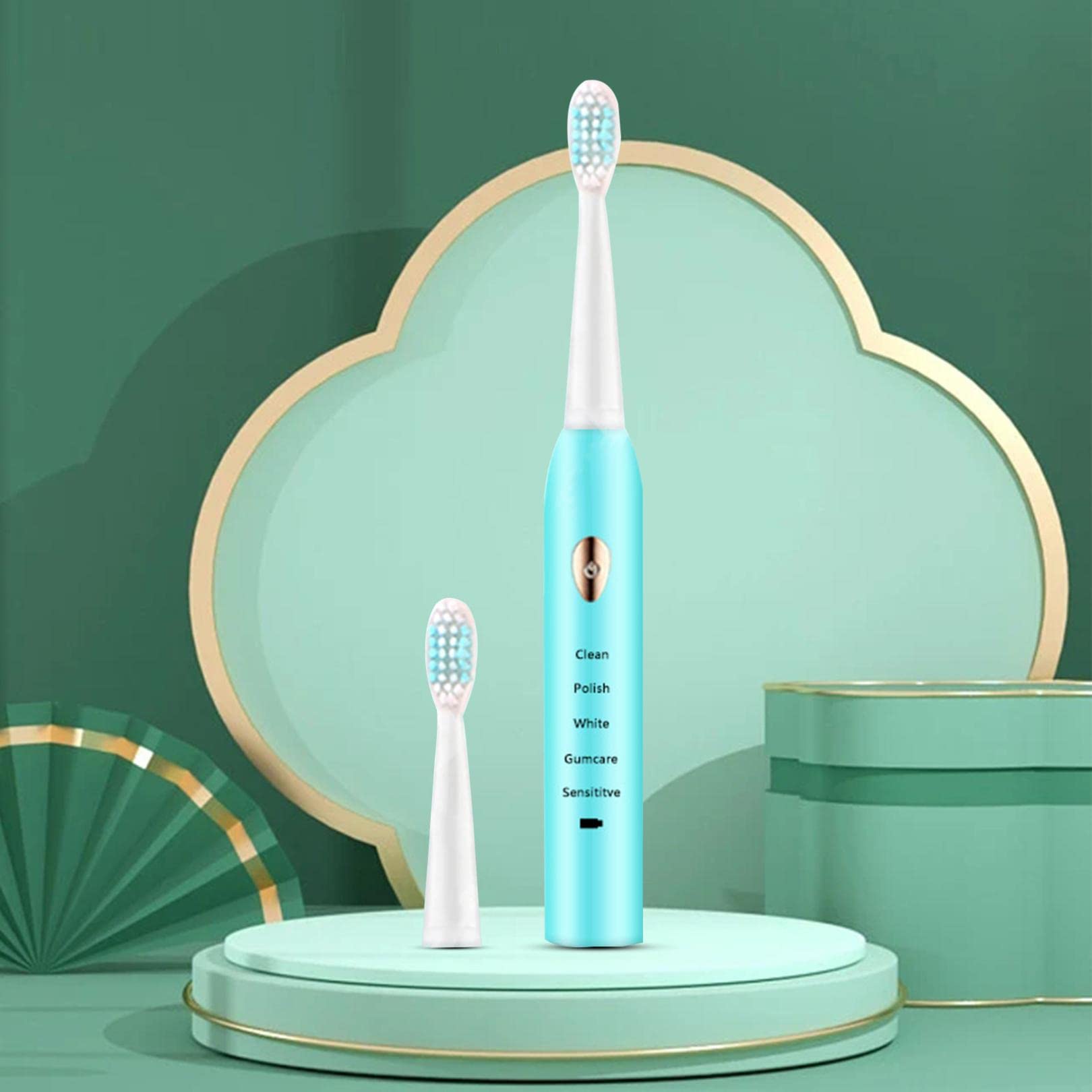 Crazypig Rechargeable Electric Toothbrush with 5 Modes, 2 Brush Heads & IPX7 Waterproof - 34,000 RPM for Deep Cleaning - Perfect for Travel, Home & Sensitive Teeth Care