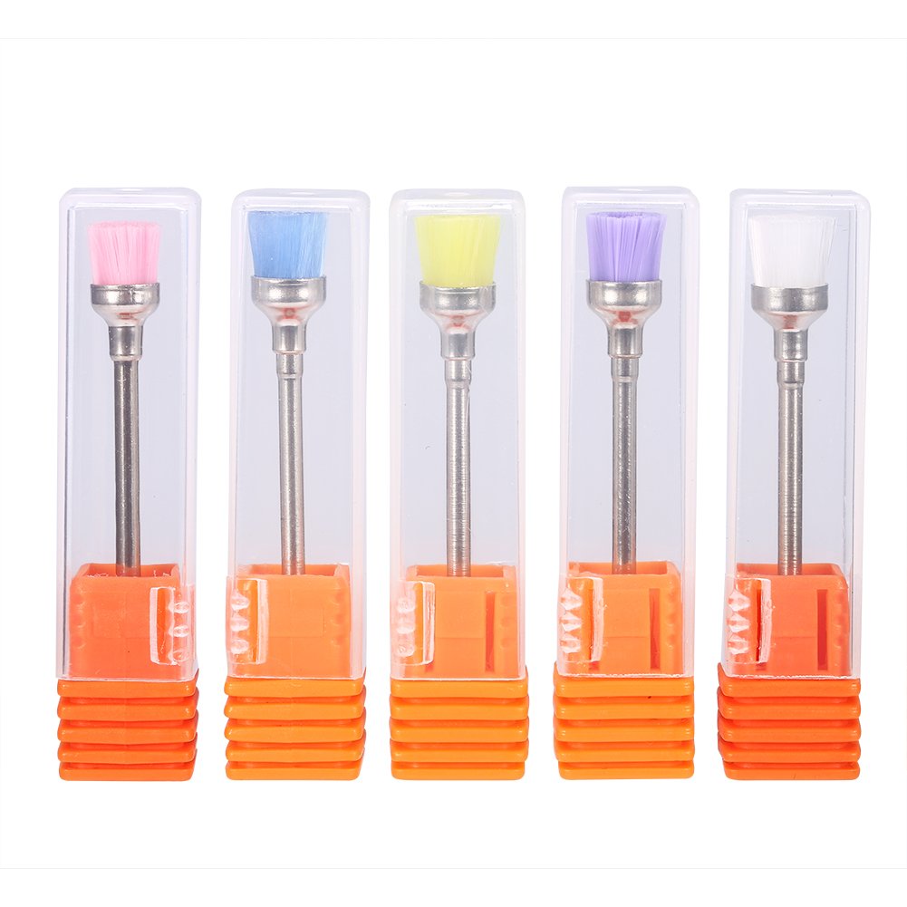 5pcs Nail Drill Bits Set for Electric Nail Drill Machine - Transparent Storage Box, Easy to Store, Nail Polish Clean Brush Head & Dust Remover - Perfect for Salon, Home Manicure & Professional Nail Care