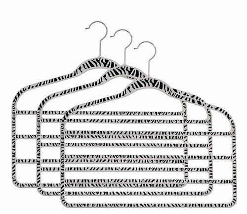 Slim Line Printed Zebra Multi Pant Hanger - Space Saving Closet Organizer for Pants, Skirts & Trousers - Perfect for Home, Closet, Retail Stores & Travel Packing