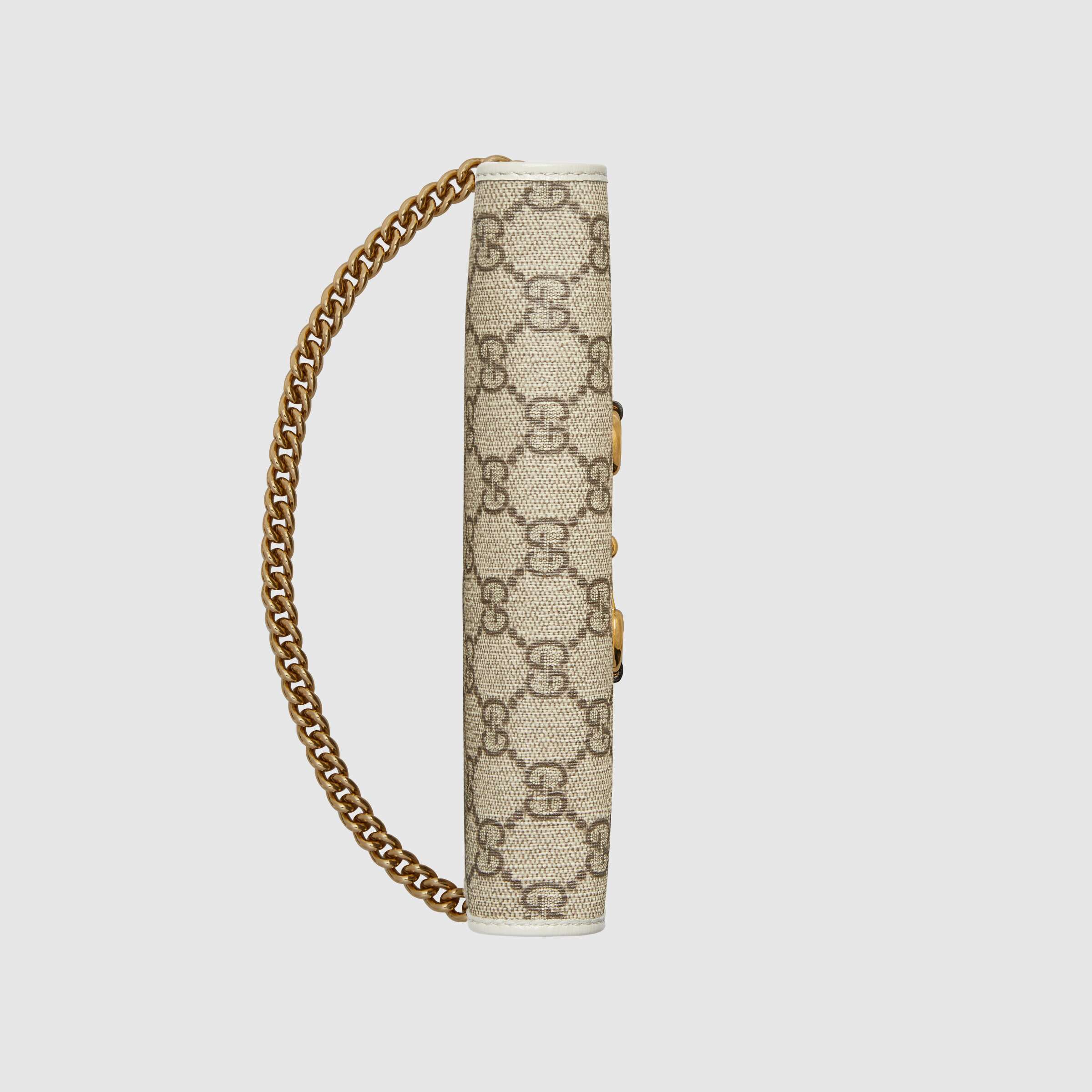 Gucci 1955 Horsebit Wallet With Chain GG Supreme White Crossbody Bag - Luxury Designer Wallet for Women, Perfect for Parties, Travel & Everyday Use